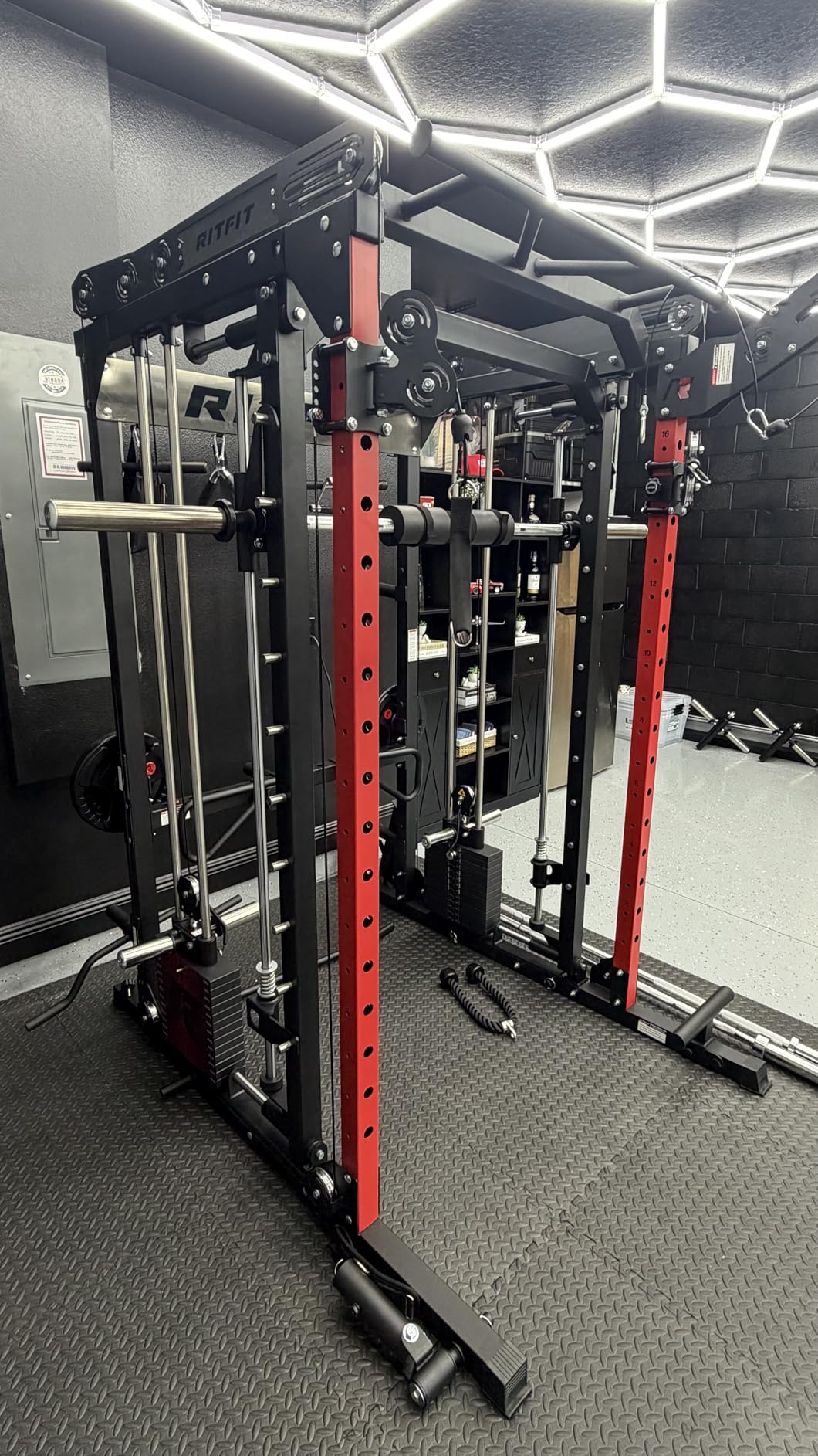 RitFit M2 3D Smith Machine & 286.6LB Built-in Weight Stack with Cable Crossover System, All in One Functional Trainer & Power Cage, 16 Adjustment Holes, 6 Storage Pegs for Full-Body Home Gym customer photo 2