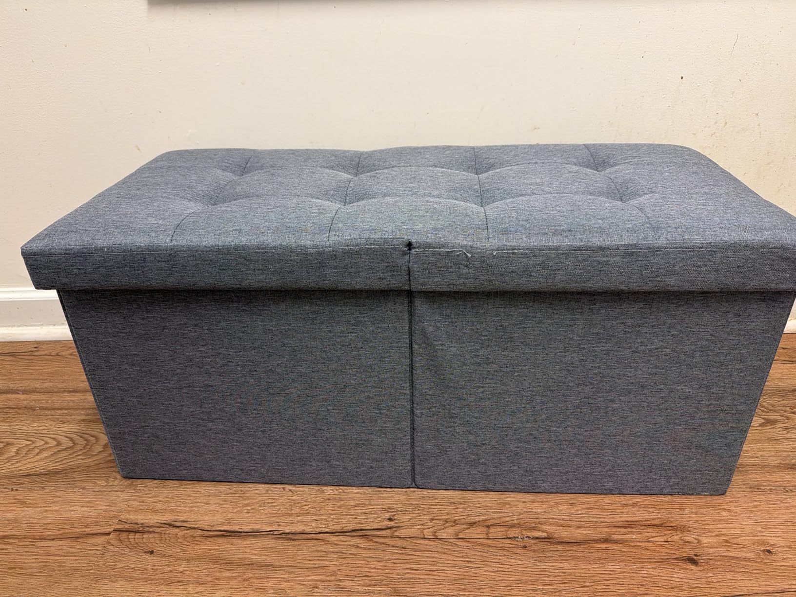 30-INCH Storage Ottoman Bench, Footrest with Storage, End of Bed Bench Coffee Table for Living Room, Bedroom, Entryway, Dark Gray customer photo 1