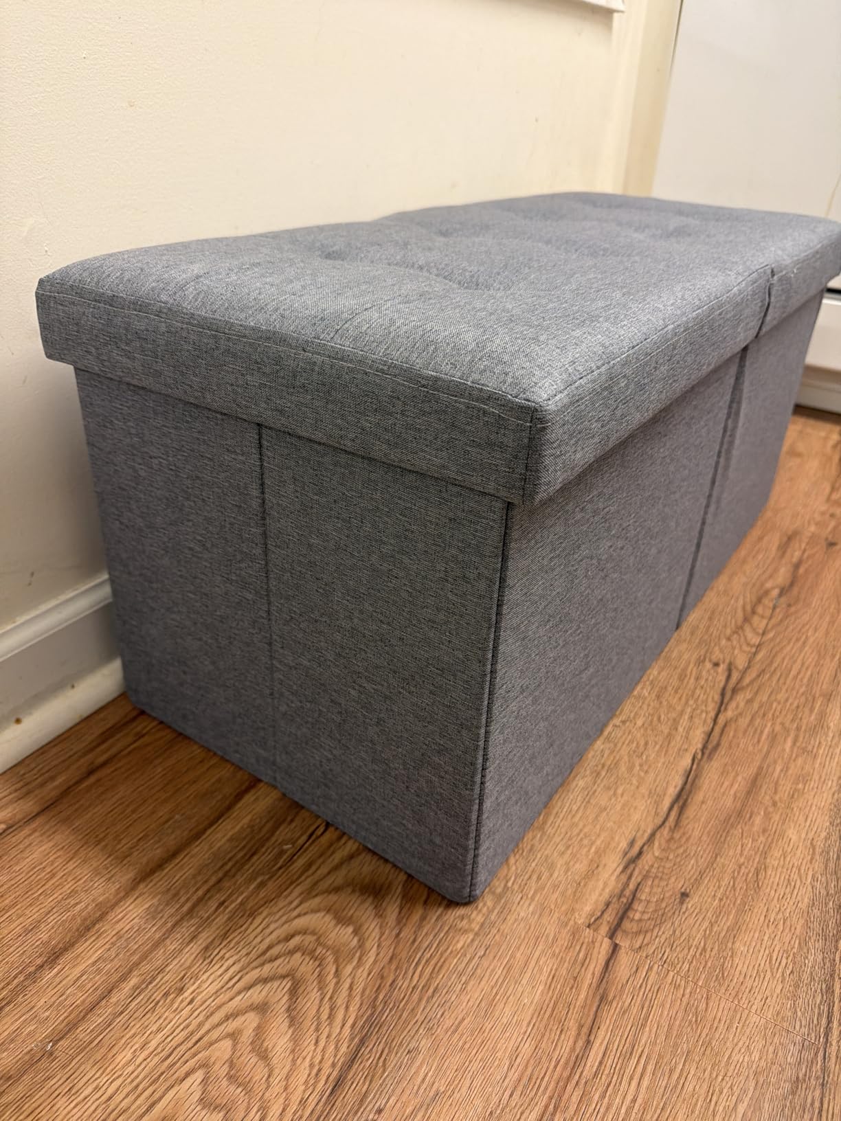 30-INCH Storage Ottoman Bench, Footrest with Storage, End of Bed Bench Coffee Table for Living Room, Bedroom, Entryway, Dark Gray customer photo 2