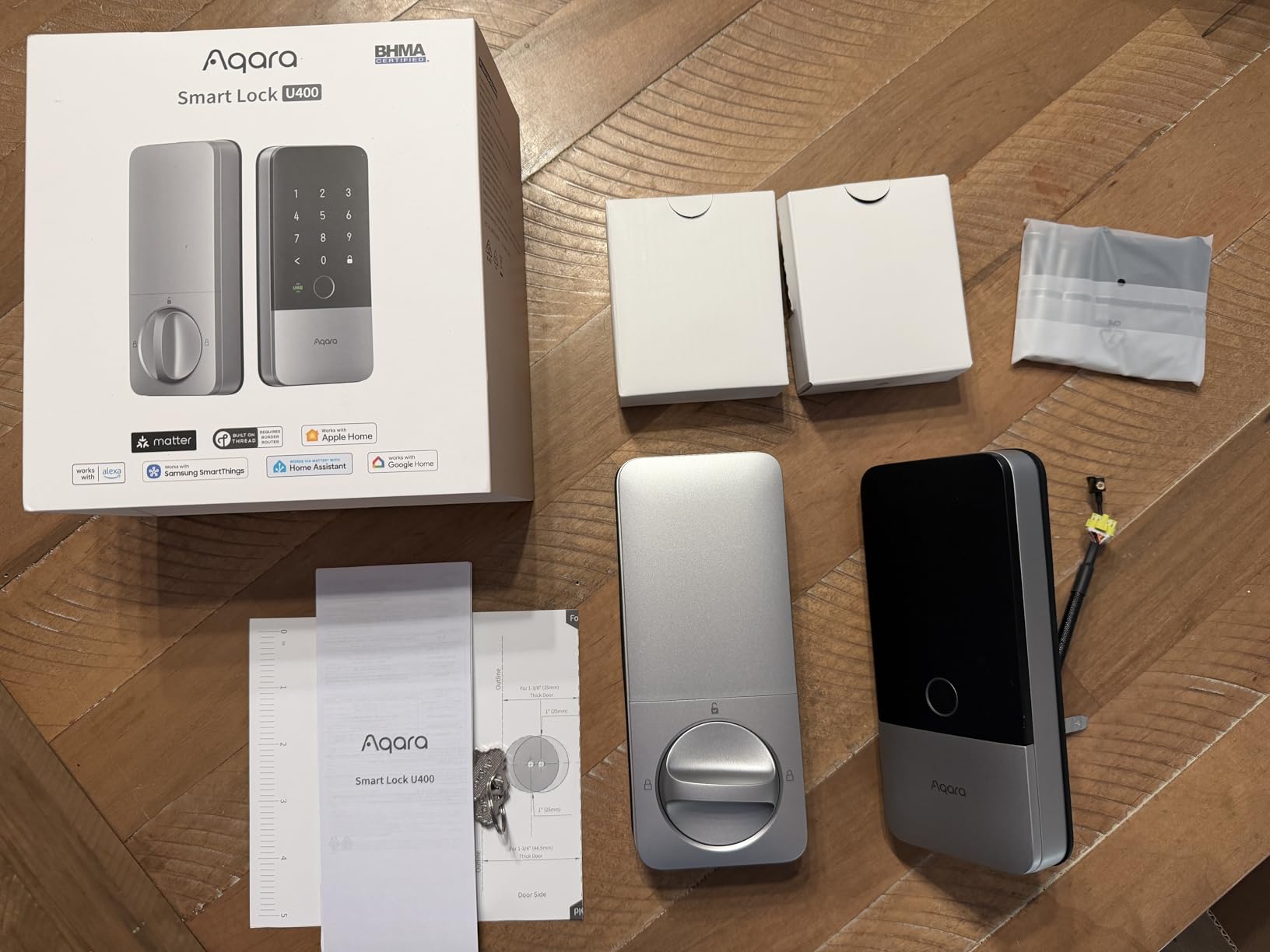Aqara UWB Smart Lock U400, Matter Over Thread, Apple Home Key, Fingerprint Keyless Entry Deadbolt, Touchscreen Keypad, Rechargeable Battery, Supports HomeKit, Alexa, Google, Home Assistant, Black customer photo 2