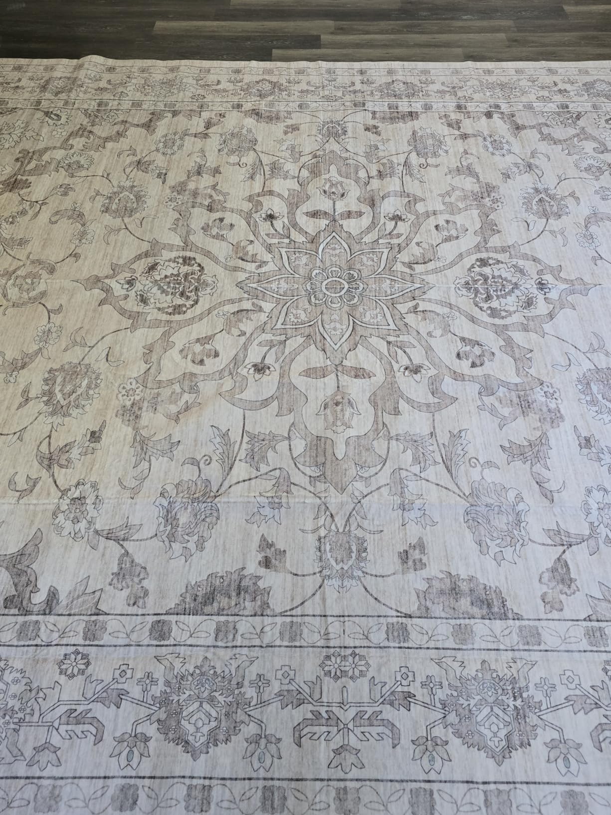 5x7 Area Rugs Living Room Rug: Washable Vintage Boho Rug No Slip Stain Resistant Soft Carpet Indoor Floor Floral Large Carpets for Bedroom Dining Room Farmhouse Nursery Hallway Home Office Beige customer photo 2