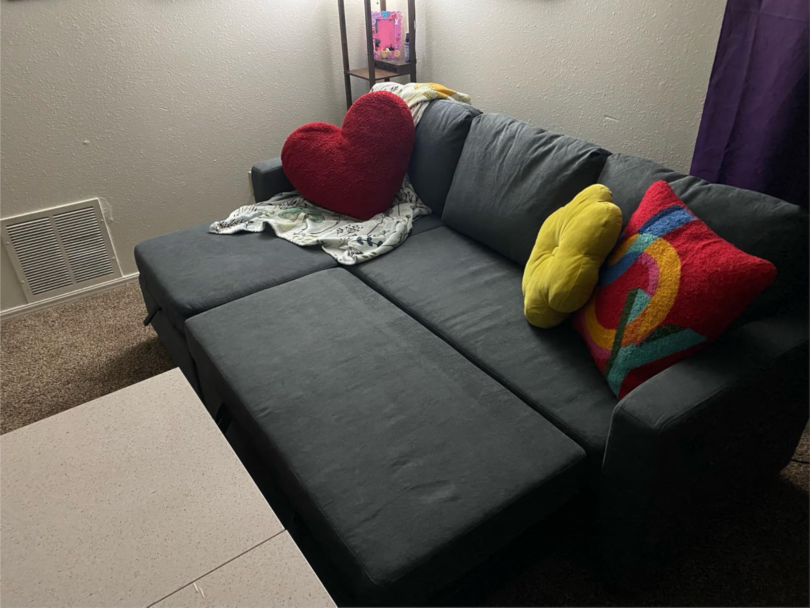 Yaheetech Sectional Sofa L-Shaped Sofa Couch Bed w/Chaise & USB, Reversible Couch Sleeper w/Pull Out Bed & Storage Space Living Room Beige customer photo 1