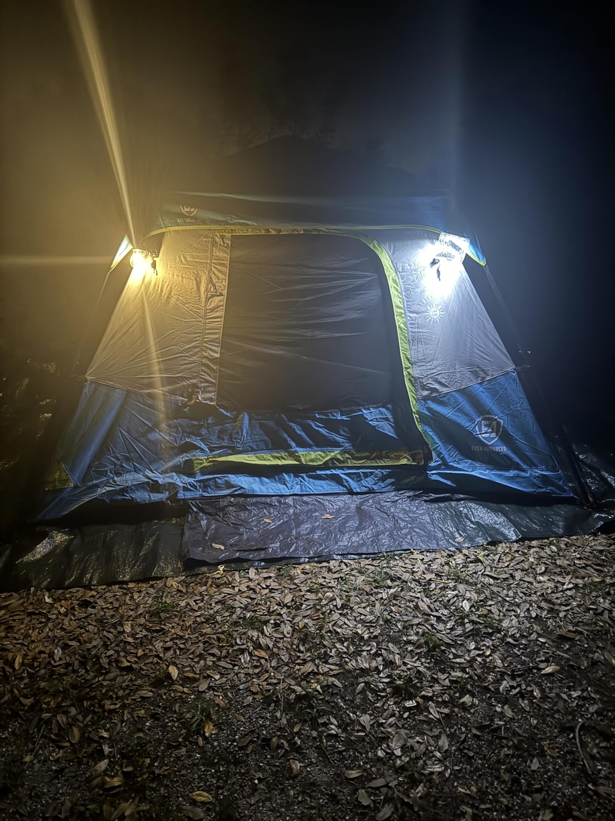 EVER ADVANCED 4 Person Blackout Camping Tent, 60s Easy Setup Instant Cabin Tent for Family, 4000mm Water-Resistant & UV Protection Light-Blocking Tent with Rainfly for Outdoor Travel, 8' x 7' x 59