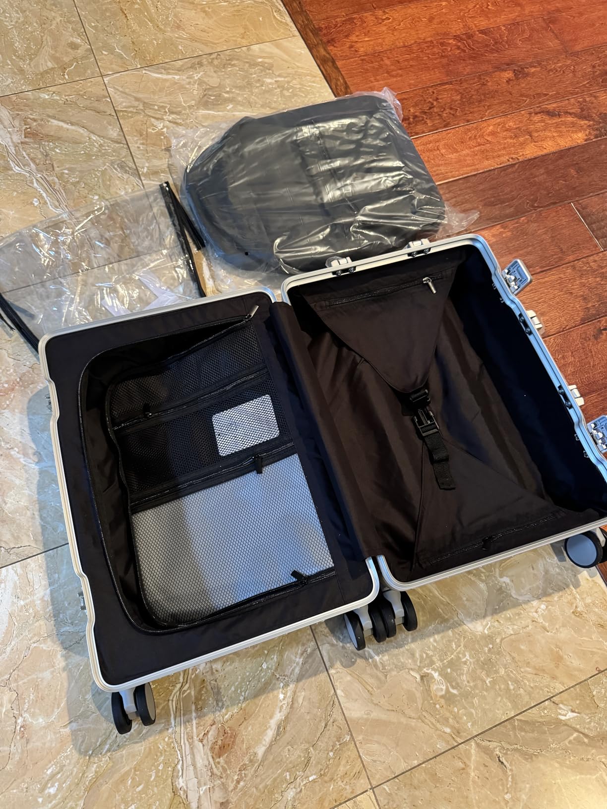 Aluminum Carry On Luggage, 22x14x9 Airline Approved, 20 Inch Zipperless hard shell Suitcase with TSA Lock and Silent Spinner Wheels For business travel customer photo 1