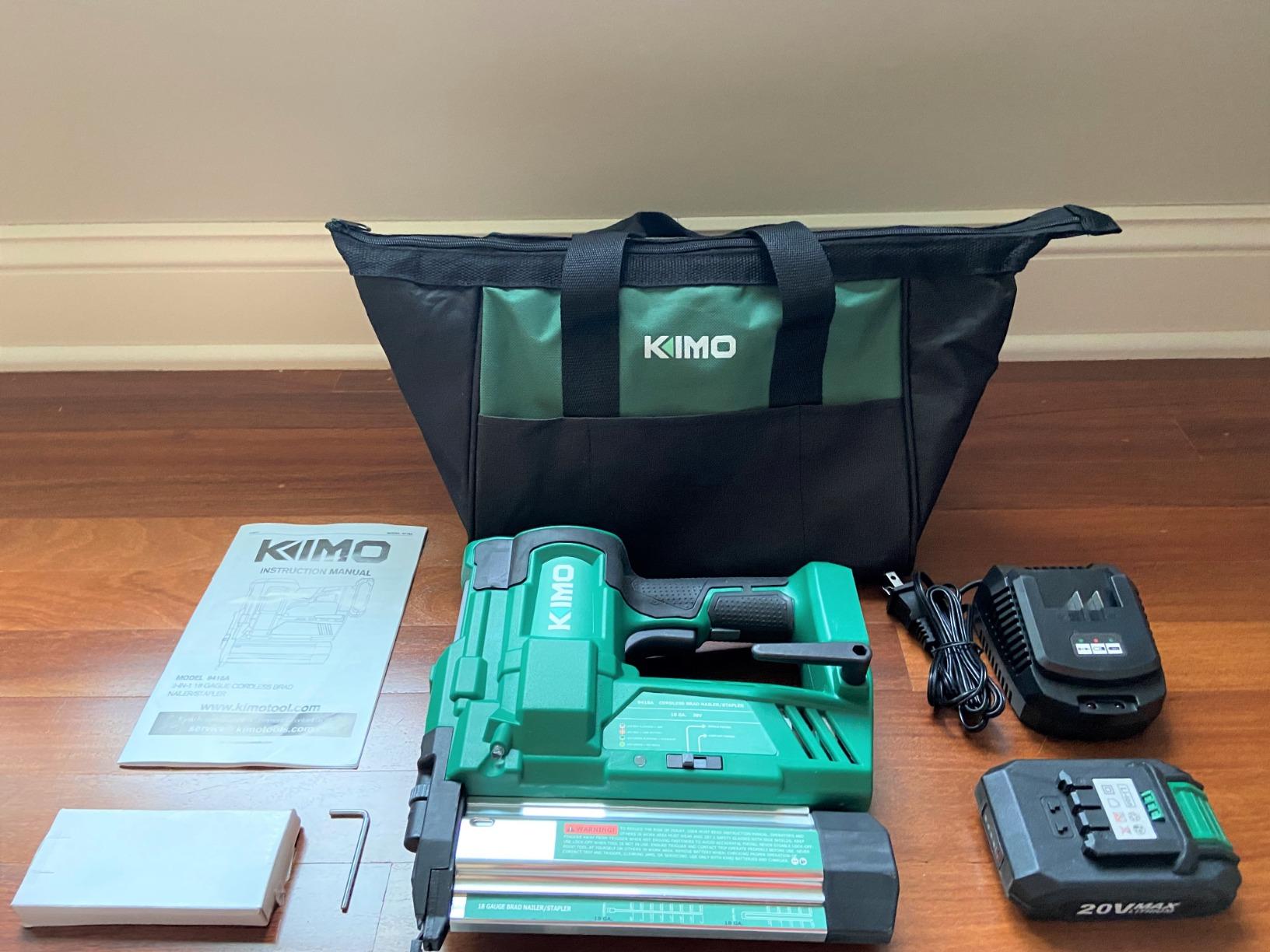 KIMO Brad Nailer Cordless w/ 5000pcs Nails, 2.0Ah Battery X2, 180 Nails/min, Single & Contact Firing, LED Light, Fast Charger, Adjustable Depth 18 GA Cordless Nail Gun for DIY Woodworking Framing customer photo 1