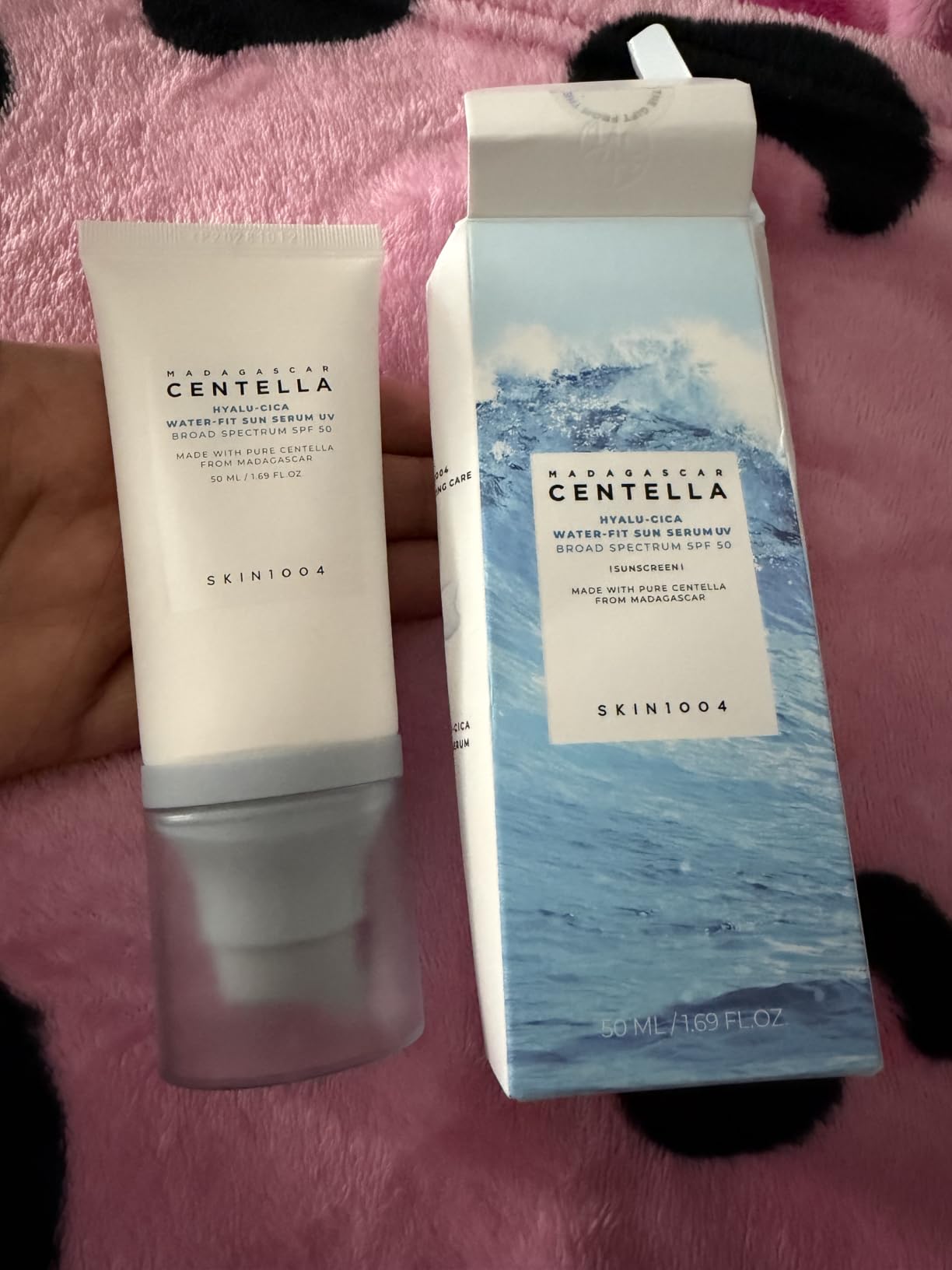 SKIN1004 Centella Hyalu-Cica Water-Fit Sun Serum UV, Korean Sunscreen SPF 50, Centella Sunscreen, Travel Essentials, Sunscreen with Hyaluronic Acid, No White Cast, Korean Skin Care, 1.69 fl.oz / 50ml customer photo 2