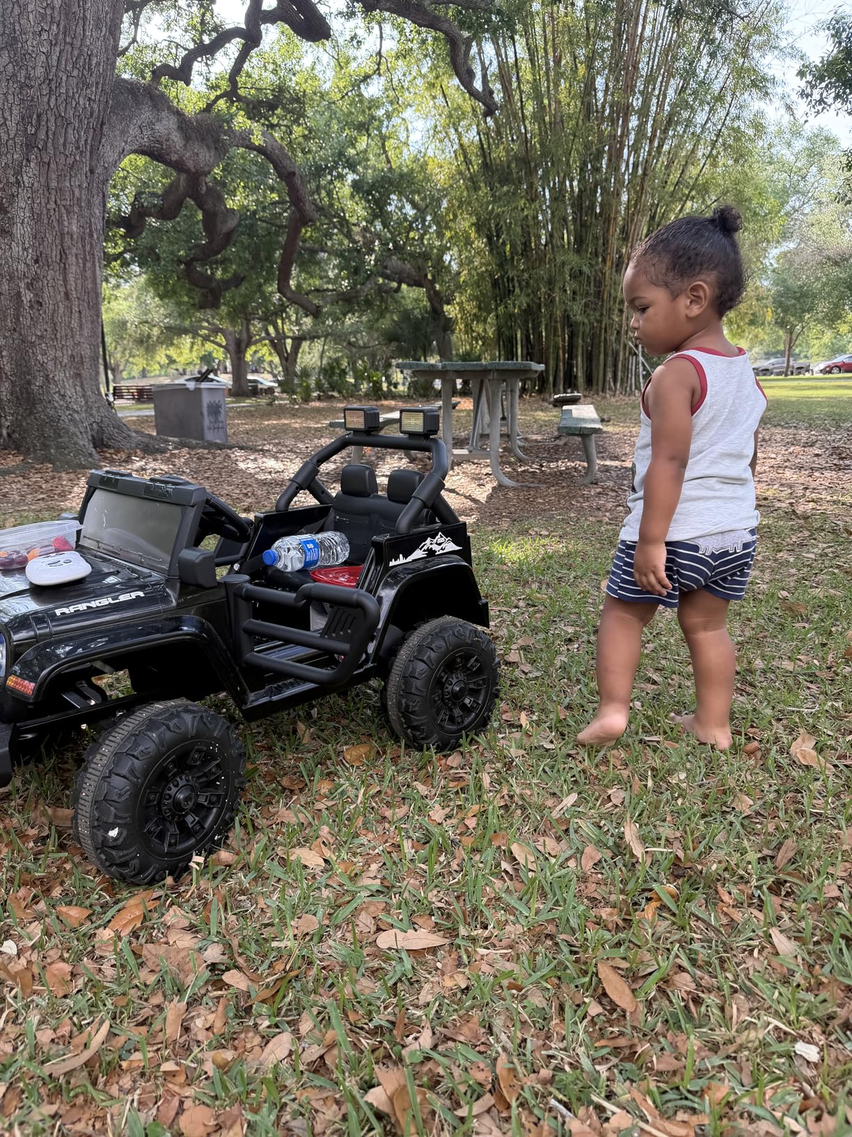 Ride on Police Car, 12V Kids' Electric Vehicles W/Parents Control, Ride on Toys for Toddlers with Music, Four-Wheels Suspension, USB, Headlights, Police Car customer photo 2