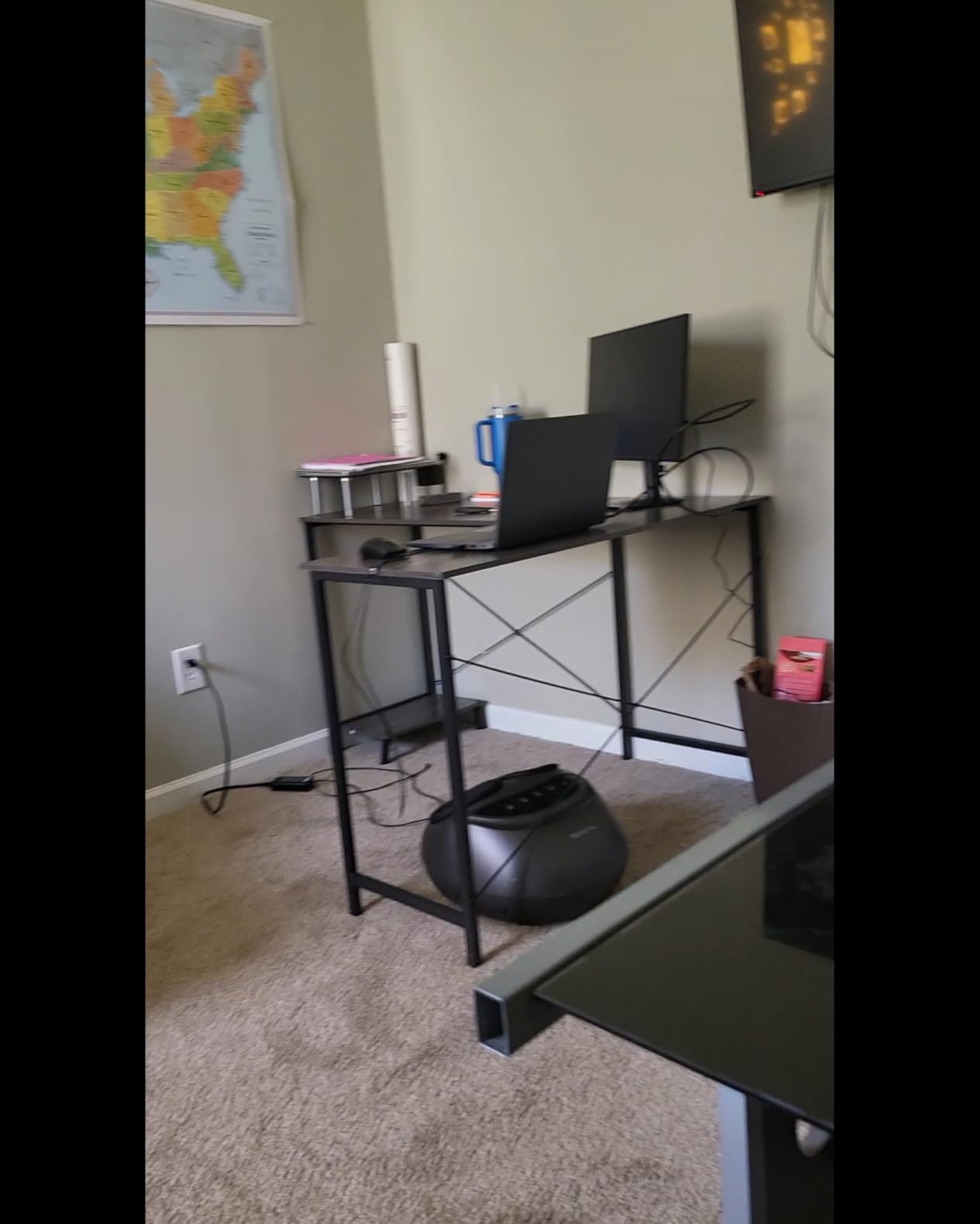 DUMOS L Shaped Desk, Computer Gaming Desks Corner Office Table with CPU Shelf for Home Study Writing Work Station 50 Inch, Sturdy Modern Design, Ideal for PC Setup, Study, and Home Office Use, Black customer photo 1