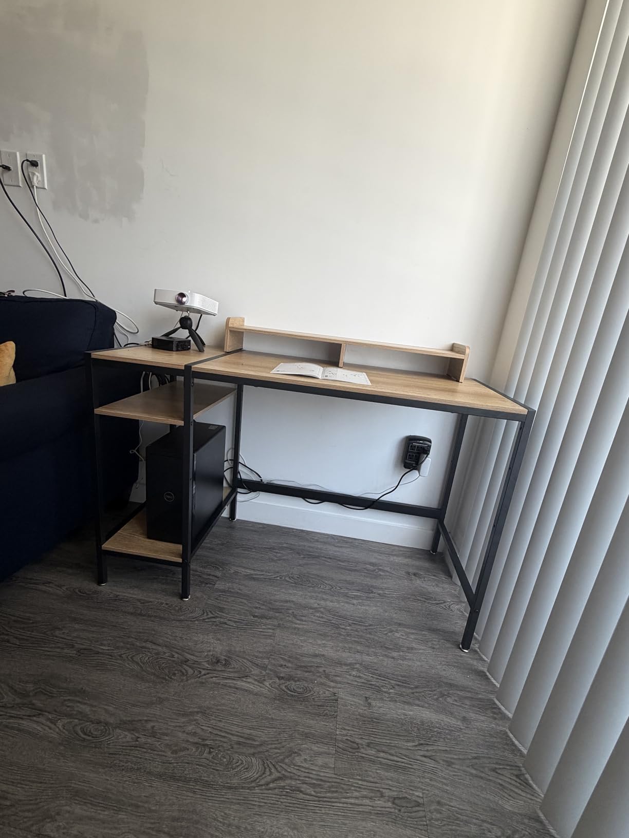 MINOSYS Computer Desk 47-inch with Storage Shelf - Vintage Ideal Gaming Desk for Bedrooms, Small Spaces, and Home Offices Modern Writing Desk for PCs customer photo 2