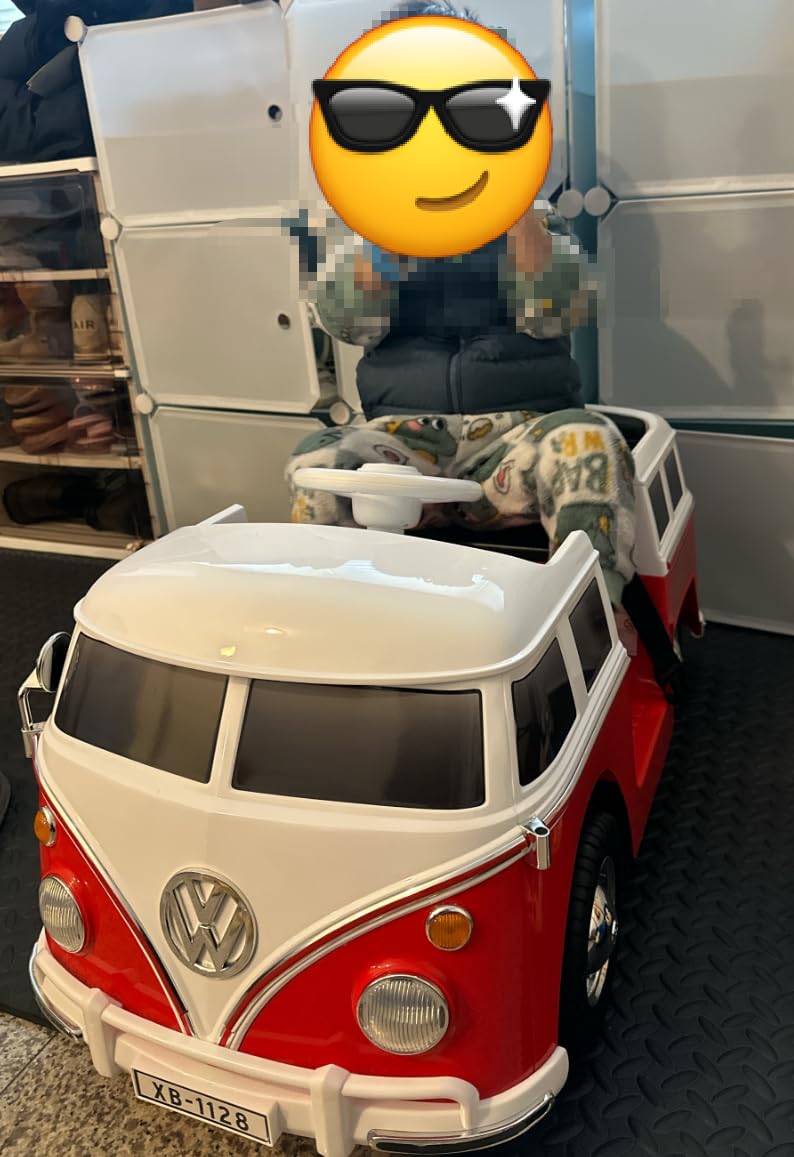 Licensed Volkswagen 12V Kids Ride on Car by INFANS with Cup Holder, LED Headlight, Music & Horn, Kids Electric Vehicles Bus for 3-6 Years Old (Blue) customer photo 1