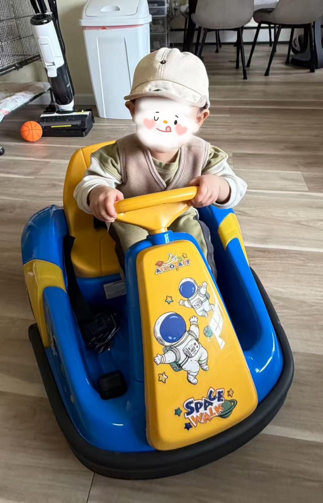 12V Bumper Car for Toddlers with Big Wheel, 360° Kids Spin Ride-On Car with Remote Control, Safety Belt, Music, LED Lights, 3 Speeds - Dreamy Unicorn customer photo 1
