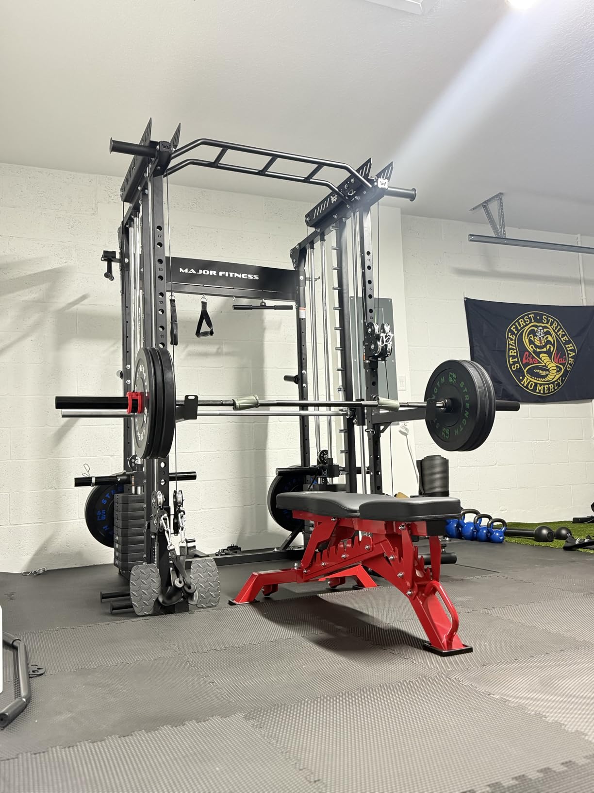 Major Fitness Drone MAX V Smith Machine with Weight Stacks, All-in-One Home Gym Squat Rack, 2500LB Capacity, Dual LAT Pull-Down Systems & Cable Crossover Machine, Heavy-Duty Full-Body Workout Machine customer photo 2