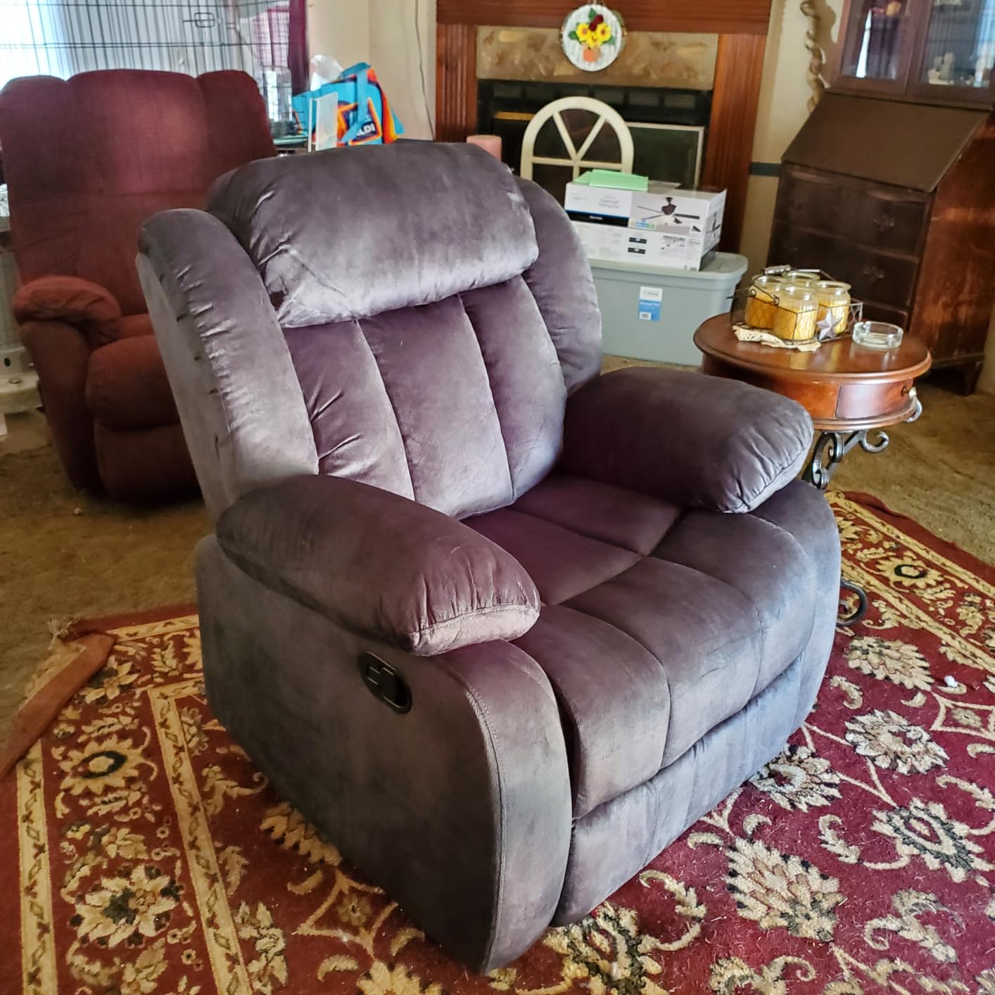EBELLO Manual Reclining L-Shaped Sectional Sofa Set, Soft Fabric Corner Couch with Center Console, Cup Holders and Storage - Perfect Living Room Home Set Furniture, Light Brown customer photo 1