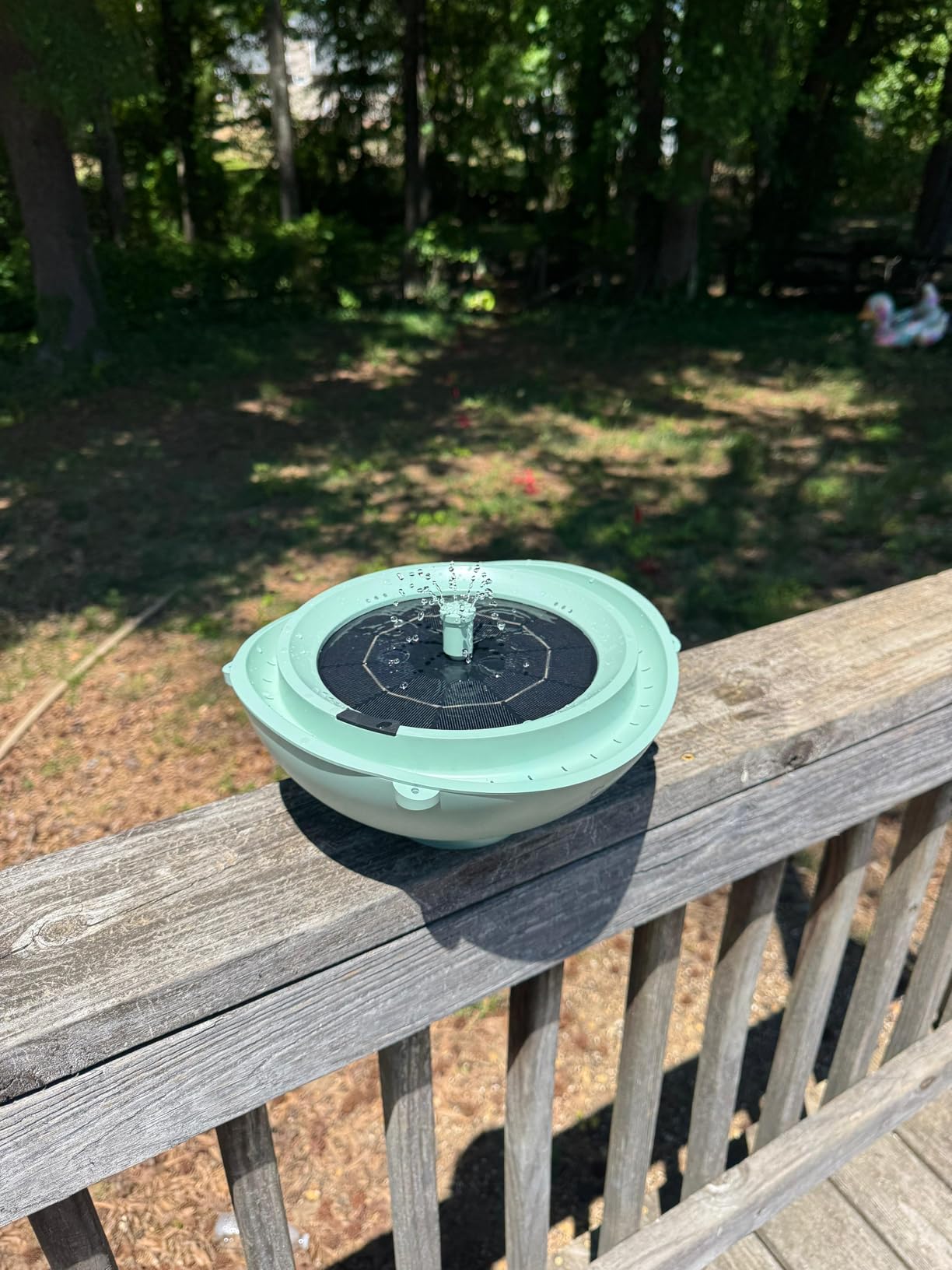 Rywell Solar Bird Bath with 3 Spray Modes, 2L Large Capacity Solar Fountain, Hanging/Standing Bird Bath with Filter & Auto Shut-Off, Quiet Pump for Garden Yard Outdoor customer photo 1