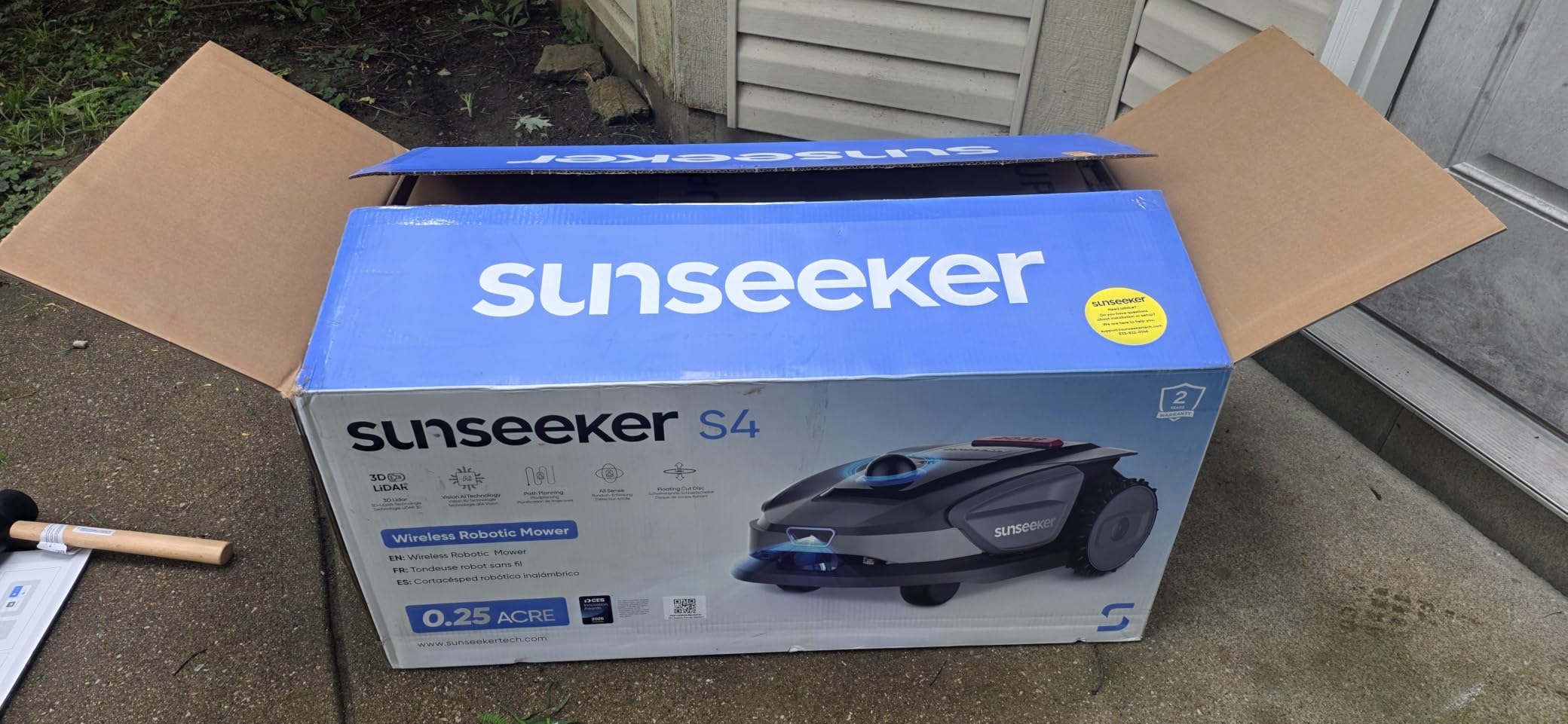 Sunseeker S4 LiDAR Robot Lawn Mower for Up to 0.25 Acre, Vision AI + 360° 3D LiDAR Navigation, Wire-Free Virtual Boundary, Systematic Cutting, 42% Slope, App Control customer photo 2