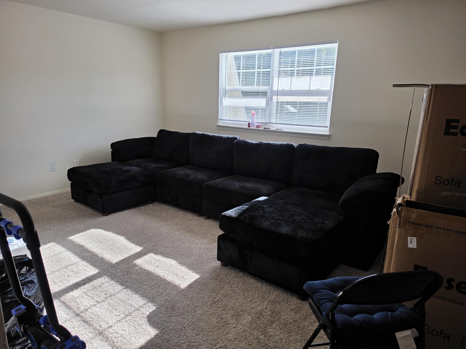 EASE MOOSE Oversized L Shape Sectional Modular Sofa, Wide Deep seat Sectional Sofa, FSC Certified Comfortable Chenille Grey Cloud Modular Sofa customer photo 2