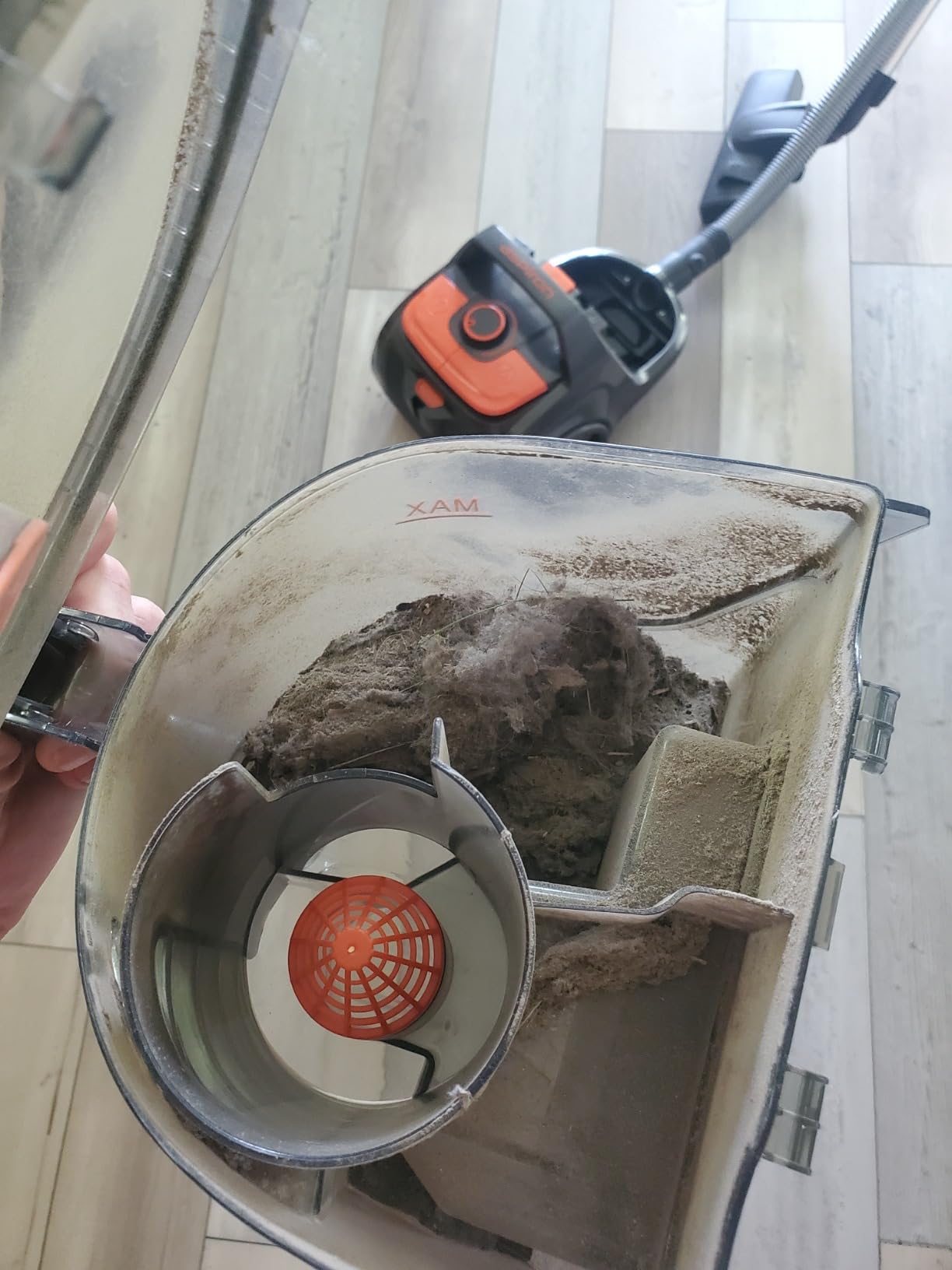 Aspiron Canister Vacuum, Upgraded 1600W Bagless Canister Vacuum Cleaner, Auto Cord Rewind, H13 HEPA Filter, 4Qt Large Capacity, 5 Tools for Hard Floors, Carpet, Pet, Upholstery, Tiles, Sapphire customer photo 2
