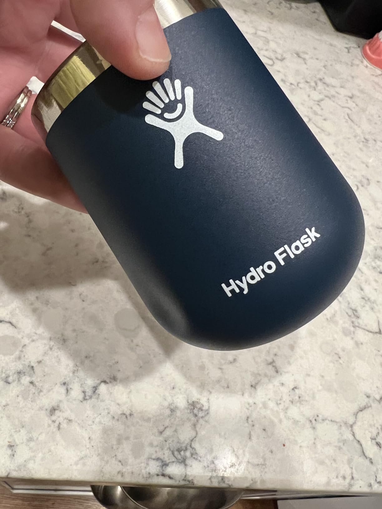 Hydro Flask 10 Oz Wine Glass - Ceramic Stemless Wine Tumbler - Unbreakable with Lid in Shale Gray customer photo 2