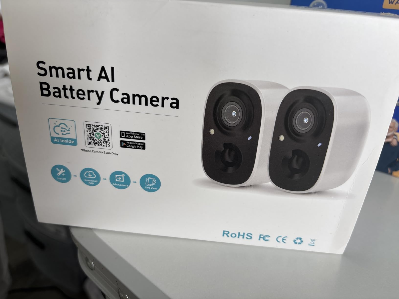GMK Security Cameras Wireless Outdoor, 2K Battery Powered Cameras for Home Security, Color Night Vision, Motion Detection, 2-Way Talk, IP65 Waterproof, Remote Access, Cloud/SD Storage customer photo 2