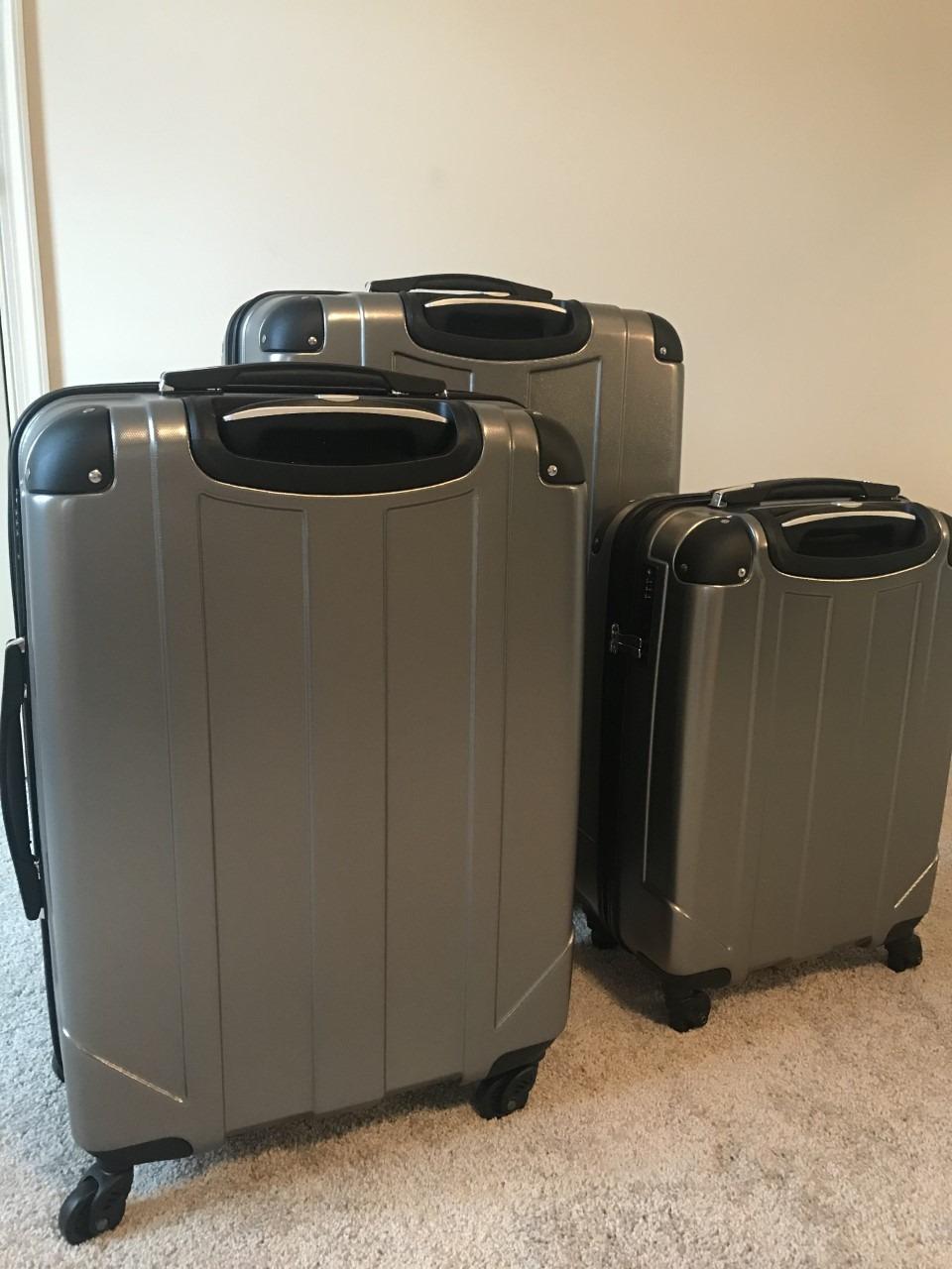 Merax 3 Piece Luggage Set, Expandable Softside Suitcases with Spinner Wheels and TSA Lock, 22