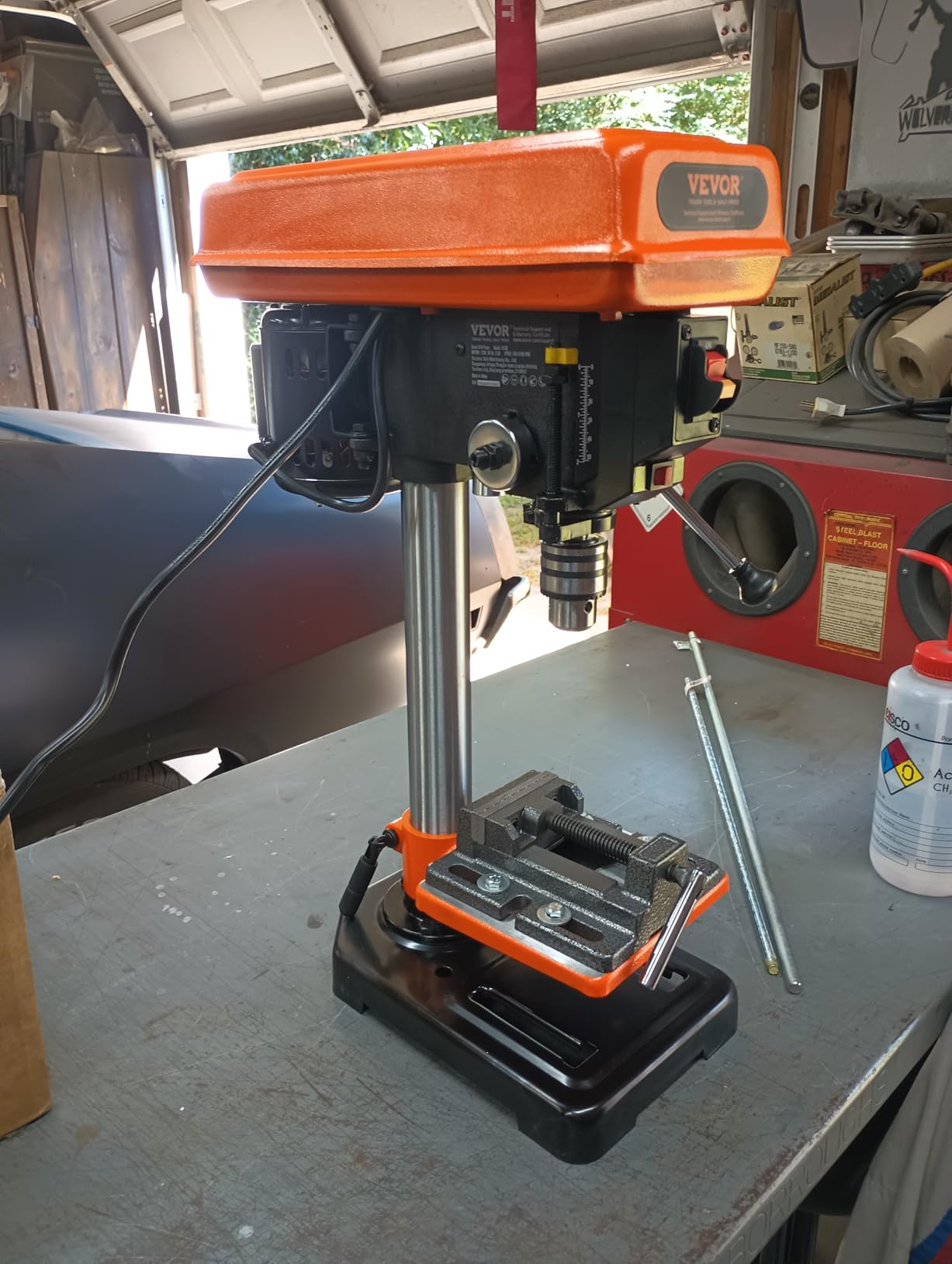 VEVOR 12-Inch Benchtop Drill Press, 6.2 Amp, 1 HP Bench Drill Press, 530 to 3140 RPM Variable Speed, 0-45° Tilting Worktable, with Laser and LED Work Light, Tabletop Drilling Machine, for Wood Metal customer photo 2