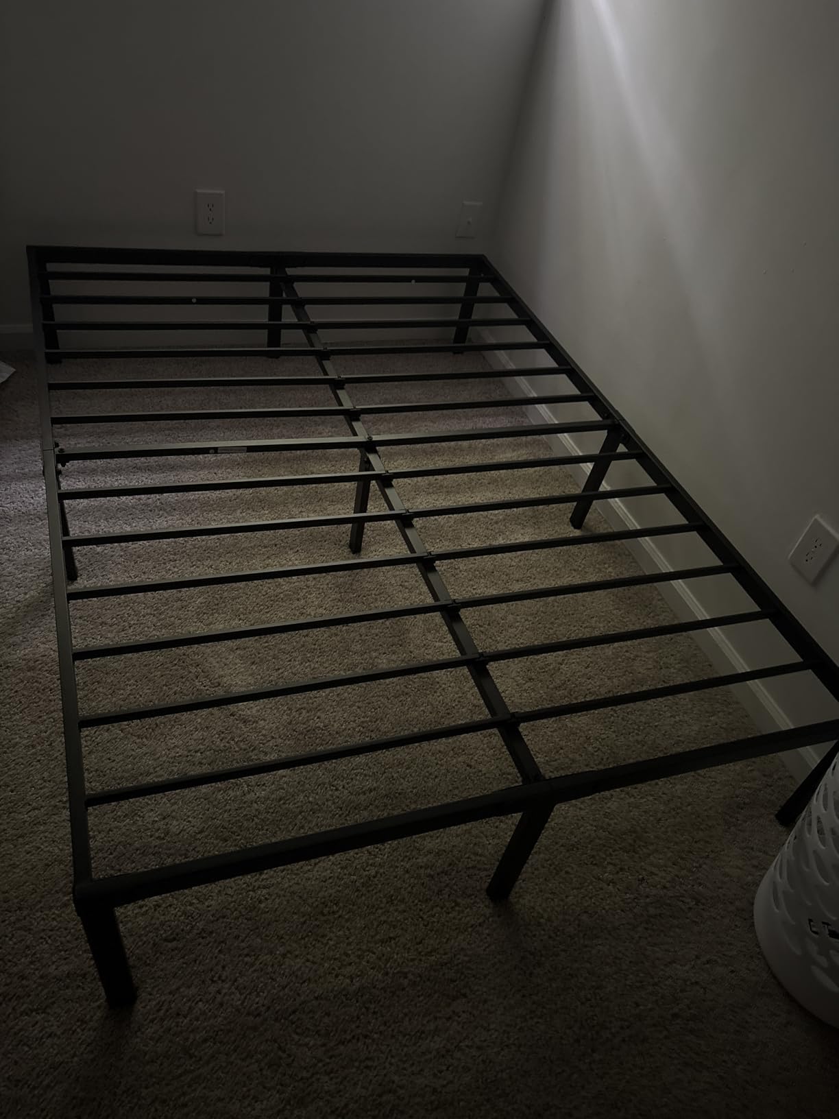 OLIXIS Metal Queen Bed Frame - 14in High with Storage Space, No Box Spring Needed with Sturdy Steel Slat Support, 2200LBS Heavy Duty for Easy Assembly, Black for Bedroom customer photo 1