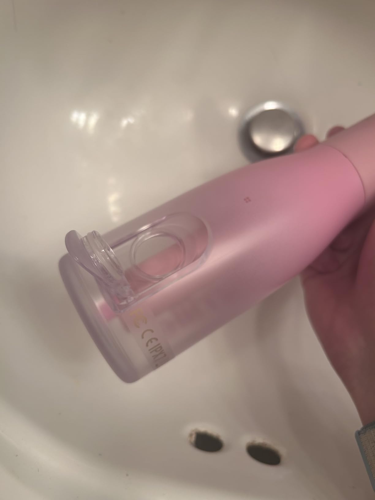 usmile C30 Cordless Water Flosser, 300ml Large Tank, 5 Pressure Levels Deep Clean, S-Shaped Nozzles for Braces & Sensitive Gums, USB-C Rechargeable, IPX7 Waterproof, Portable Travel & Home Use(Pink) customer photo 2