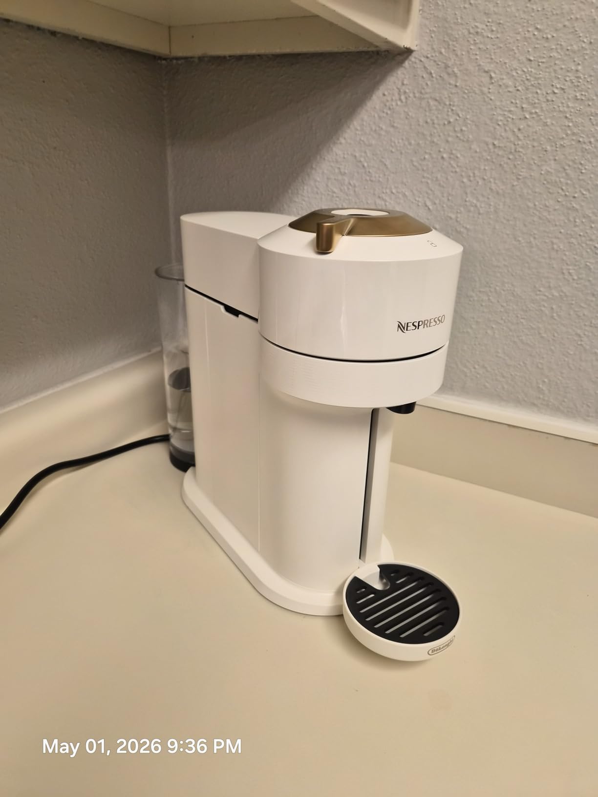 Nespresso Vertuo Next Coffee and Espresso Maker by De'Longhi, Creamy White and Gold customer photo 2