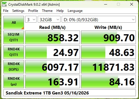 SanDisk 1TB Extreme Portable SSD (New Model) - Up to 2000MB/s, USB Type-C - SDSSDE70-1T00-G25 customer photo 1