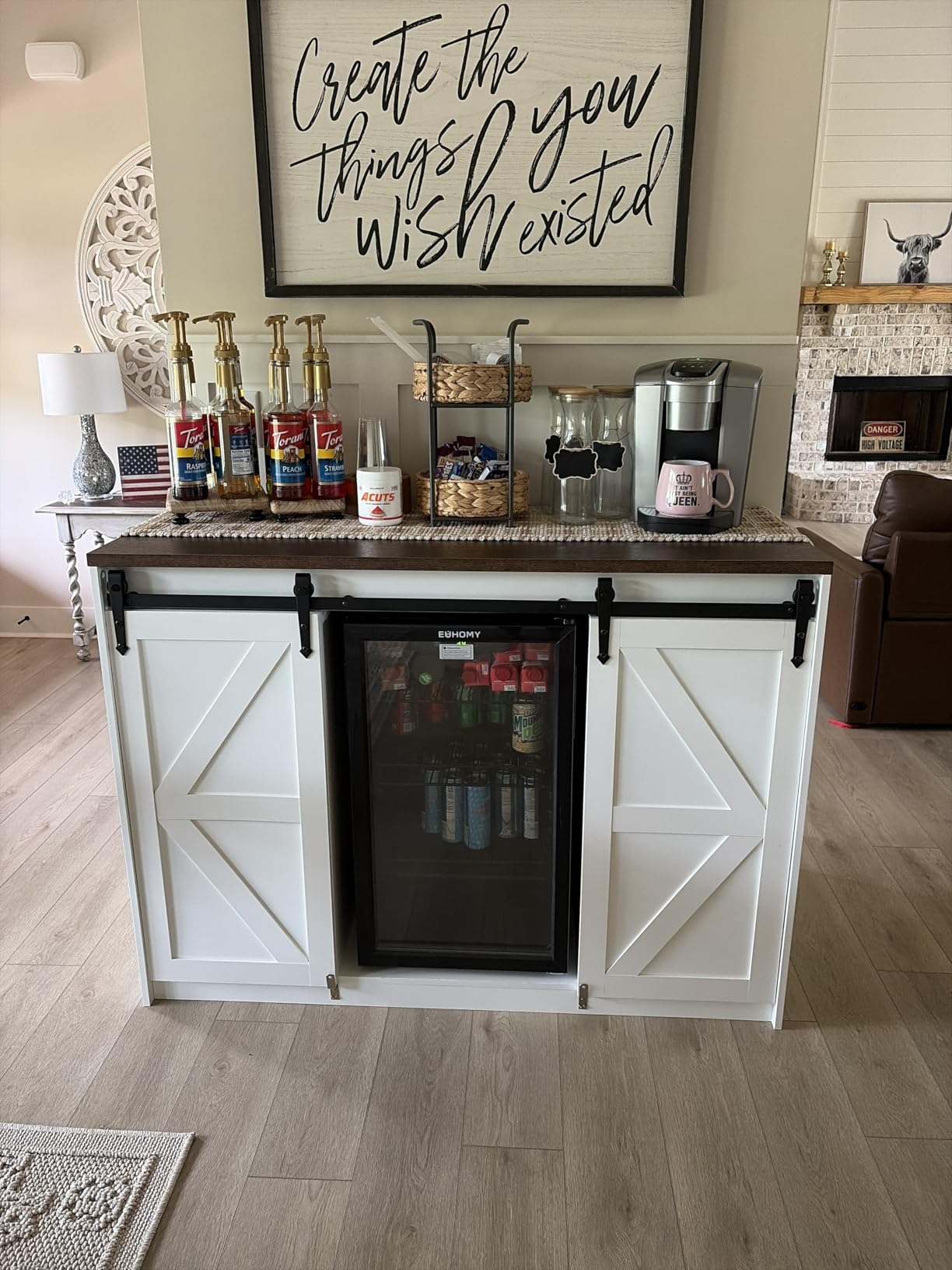 EUHOMY 45 Bottle Wine Cooler Refrigerator, Wine Fridge with Glass Door for Red, White and Champagne, Mini Fridge with Adjust Temperature for Home Kitchen Bar 4.5 Cu.ft, Black customer photo 1