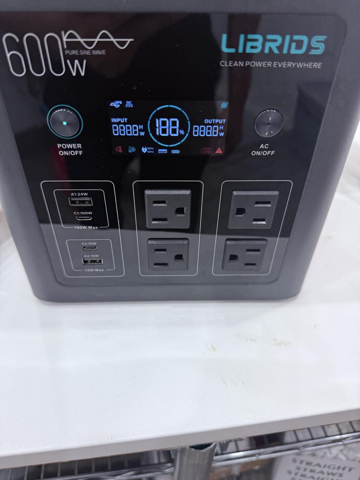 LIBRIDS Portable Power Station C600, 640Wh LiFePO4 Battery, 600W (Peak 1200W) Solar Generator, 1.5H Fast Charge, 10ms UPS, 8 Ports (4 AC) customer photo 2