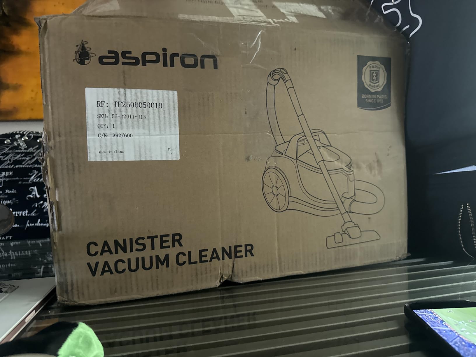 Aspiron Canister Vacuum, Upgraded 1600W Bagless Canister Vacuum Cleaner, Auto Cord Rewind, H13 HEPA Filter, 4Qt Large Capacity, 5 Tools for Hard Floors, Carpet, Pet, Upholstery, Tiles, Persimmon customer photo 1
