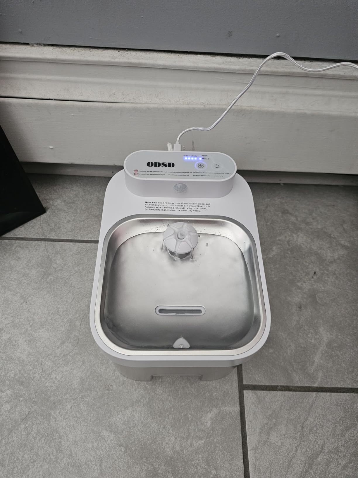 ODSD Cat Water Fountain, App Monitoring Wastewater Separation & No Filter Cotton, Pet Water Fountain with 101oz/3L Large Capacity Tank, Wireless Automatic Water Dispenser for Cats Indoor, 2.4G Wi-Fi customer photo 1
