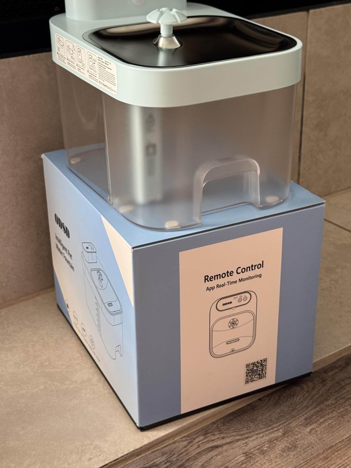 ODSD Cat Water Fountain, App Monitoring Wastewater Separation & No Filter Cotton, Pet Water Fountain with 101oz/3L Large Capacity Tank, Wireless Automatic Water Dispenser for Cats Indoor, 2.4G Wi-Fi customer photo 2