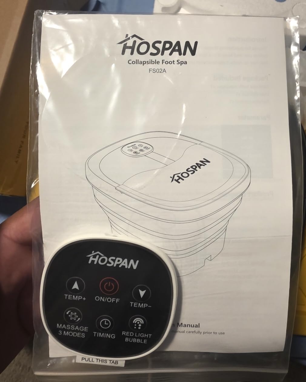 HOSPAN Collapsible Foot Spa Electric Rotary Massage, Foot Bath with Heat, Bubble, Remote, and 24 Motorized Shiatsu Massage Balls. Pedicure Foot Spa for Feet Stress Relief - FS02A customer photo 2