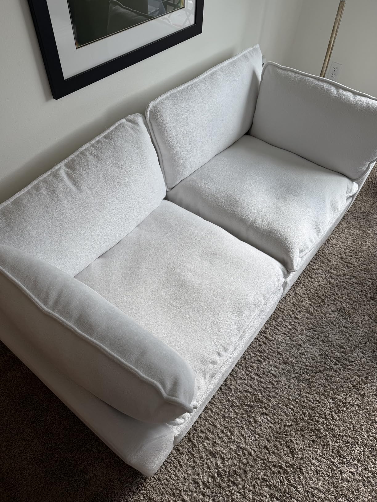Iroomy Modular Sectional Sofa, Oversized Chenille Cloud Couch, Deep Comfy Seat, 6-Seater Sofas Couches for Living Room, Dark Grey, High Feet customer photo 1