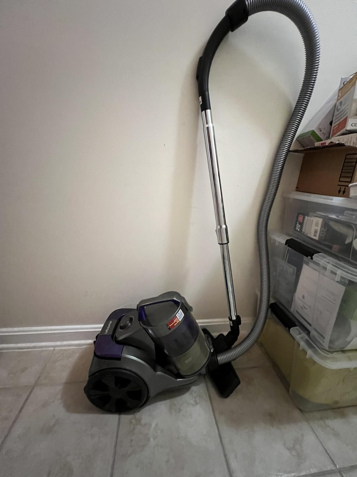 Aspiron 1700W Canister Vacuum Cleaner, 45Kpa Bagless Vacuum Cleaner, Multi-Cyclonic Filtration, 2 Anti-Allergen HEPA Filters, 3.5QT Dust Cup, 4 Tools, No Hair Tangles for Hard Floor, Pet Hair, Navy customer photo 1