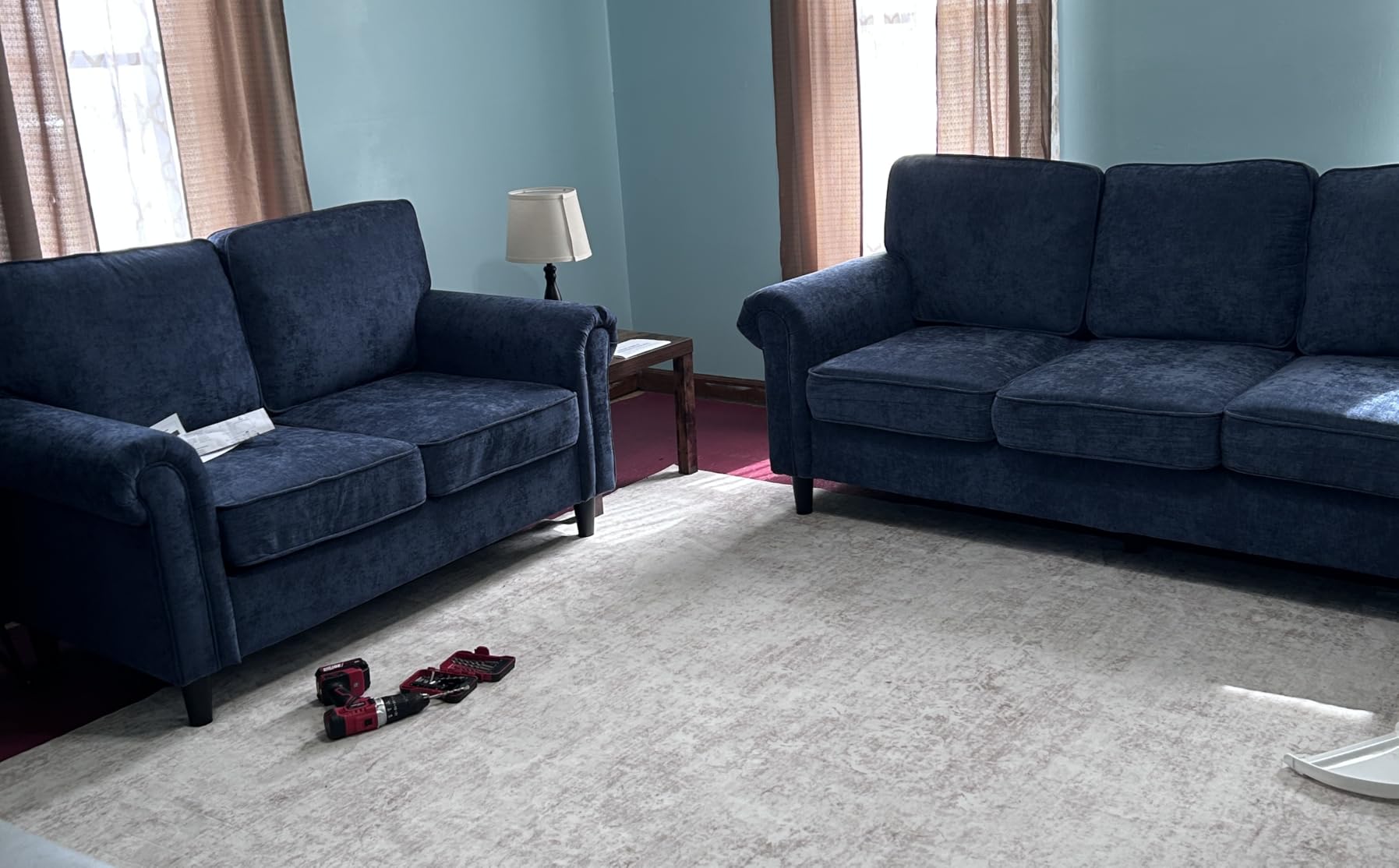Kingfun Small Leather Loveseat, 57.9