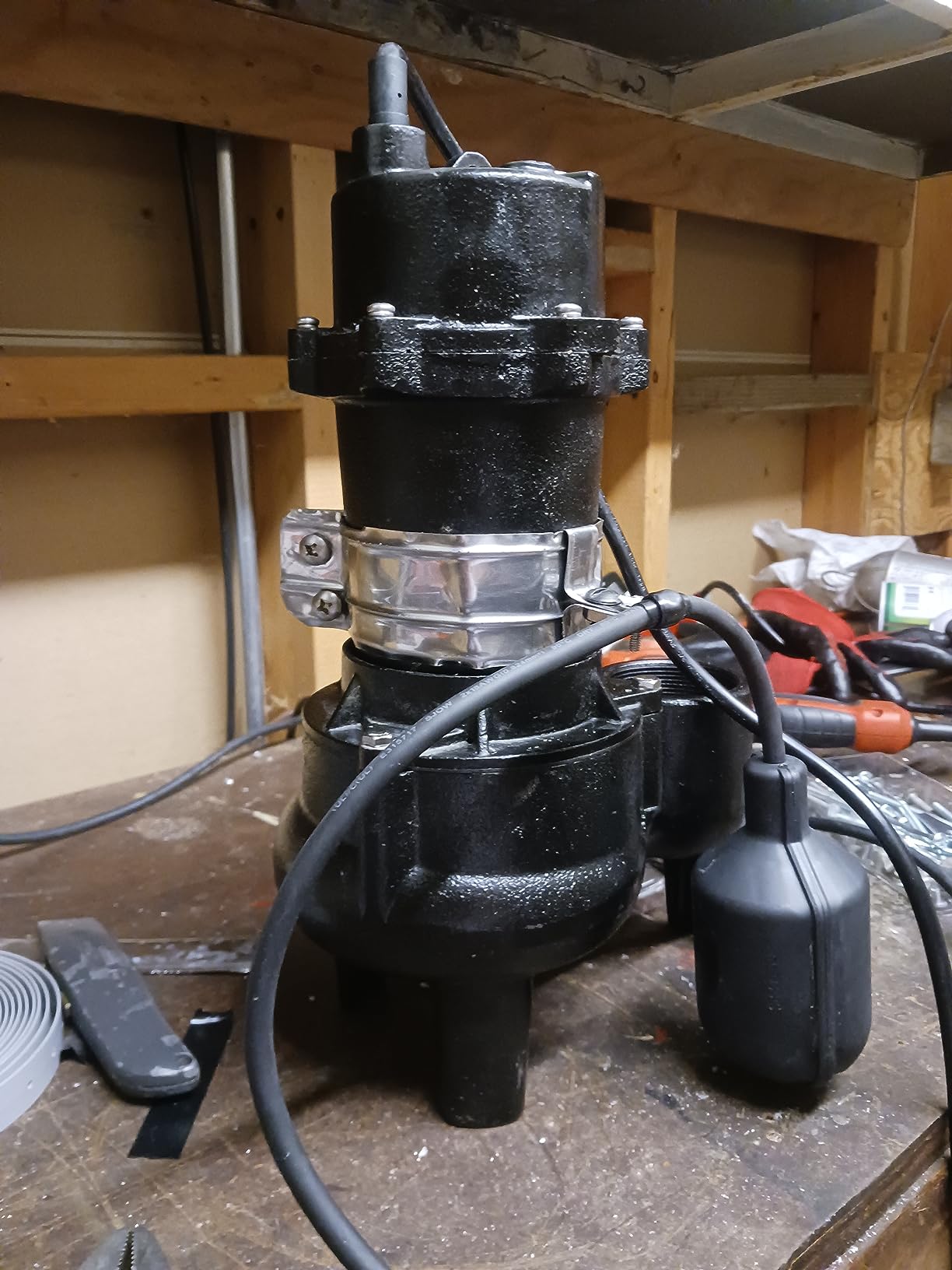 WAYNE RPP50 1/2 HP Cast Iron Sewage Pump with Piggy Back Tether Float Switch - Up to 6,200 Gallons Per Hour customer photo 2