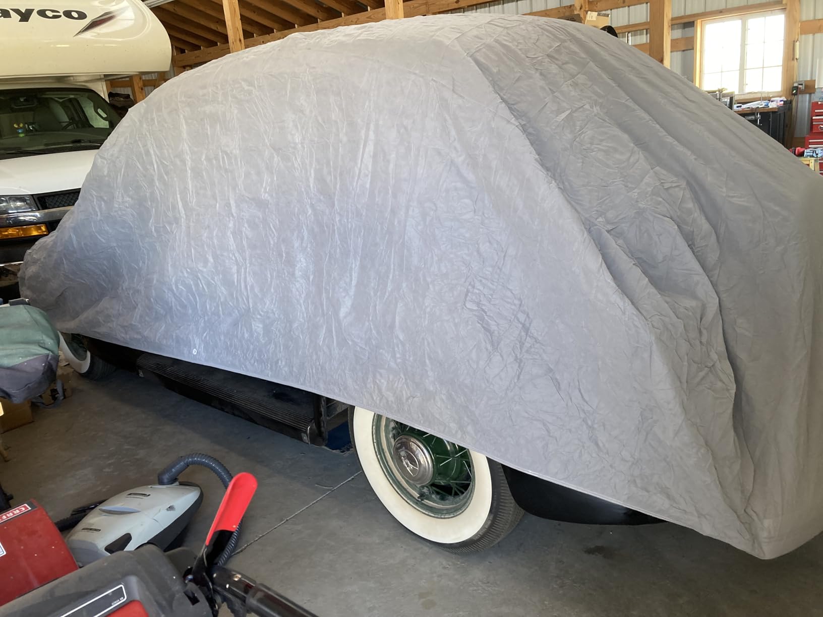Budge Lite Car Cover, Indoor Protection, Breathable Dustproof Cover, Fits Mid-Size Sedans up to 200 Inches, Gray, Size 3 customer photo 2