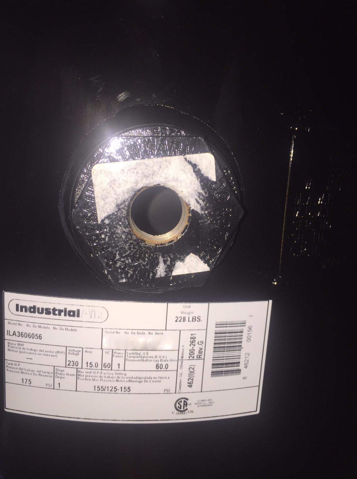 Industrial Air ILA3606056 60-Gallon Single Stage Cast Iron Twin Cylinder Air Compressor customer photo 1