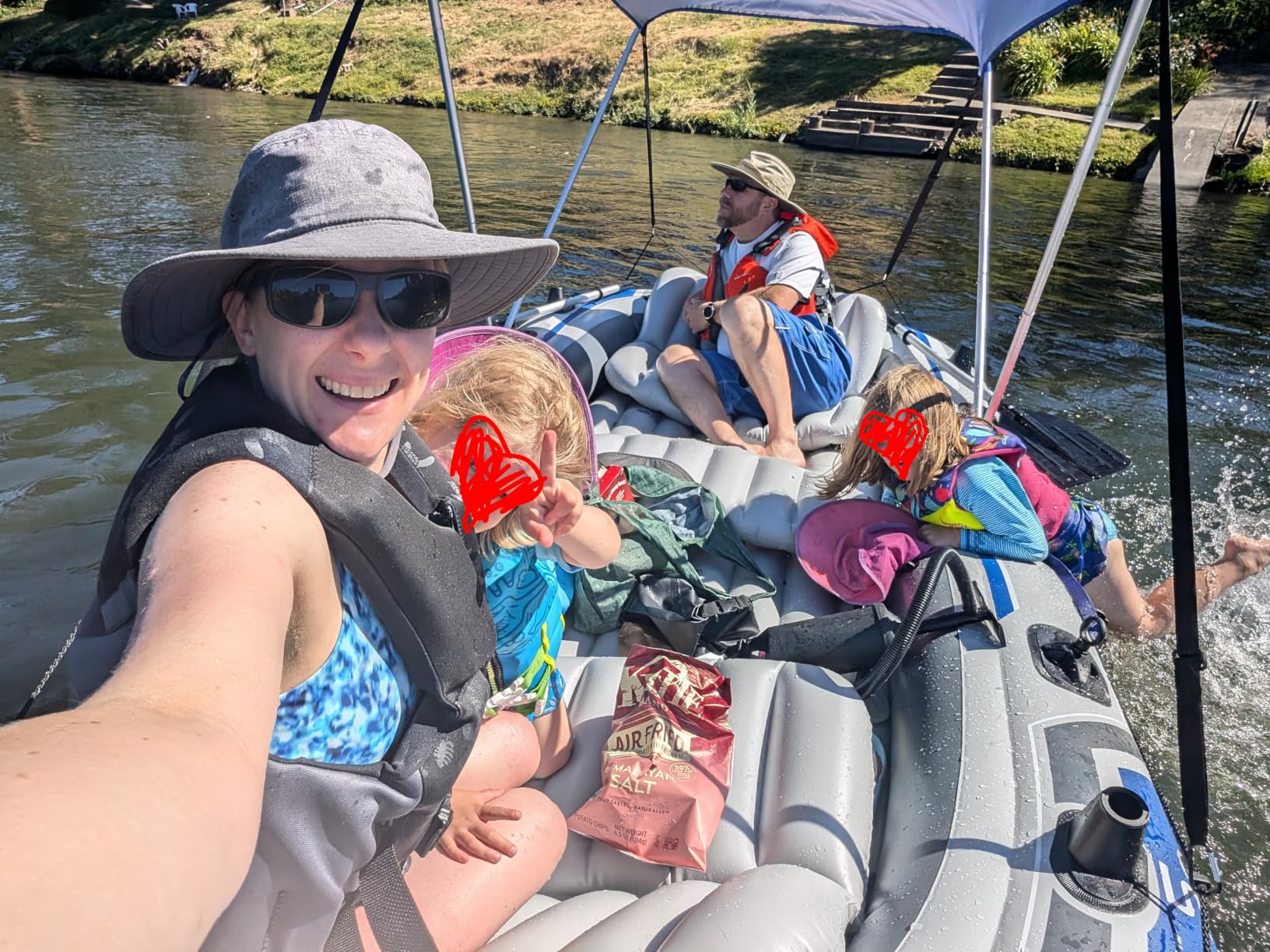 Intex 68324EP Excursion 4 Inflatable Boat Set: Includes Deluxe 54in Boat Oars and High-Output Pump - Adjustable Seats with Backrest - Fishing Rod Holders - 4-Person - 1100lb Weight Capacity customer photo 1