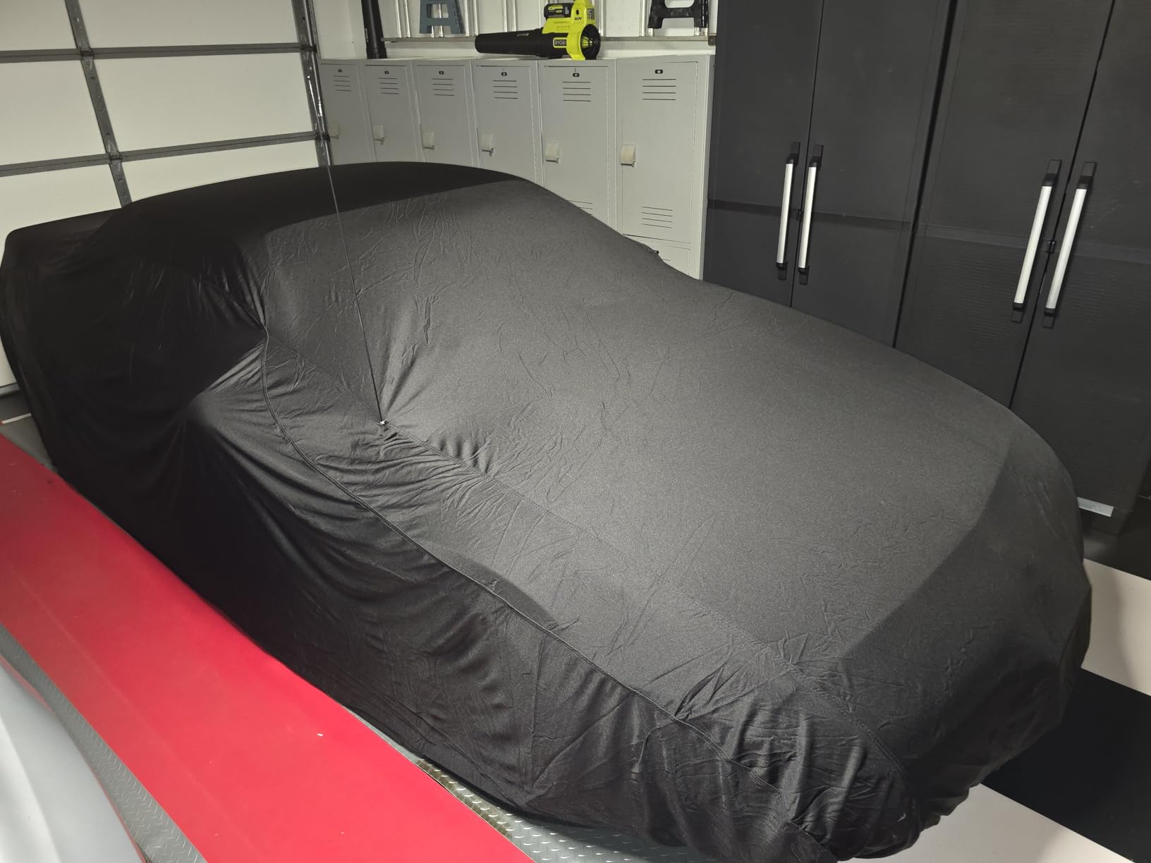 Budge Indoor Stretch Car Cover, Premium Dustproof Protection with Soft Fleece Lining, Breathable Indoor Car Cover Fits Vehicles up to 228 Inches, Red customer photo 1