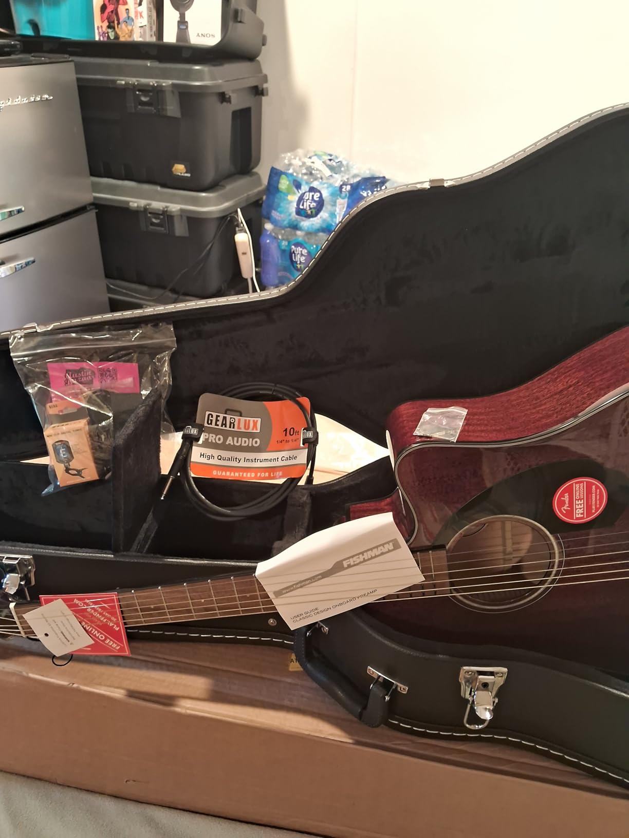 Fender CD-60S Solid Top Dreadnought Acoustic Guitar - All Mahogany Bundle with Hard Case, Tuner, Strap, Strings, Picks, and Austin Bazaar Instructional DVD customer photo 1