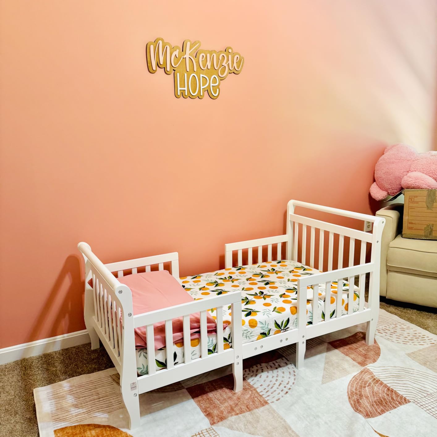 Dream On Me Emma 3-in-1 Toddler Bed with Rails, GREENGUARD Gold, White customer photo 1