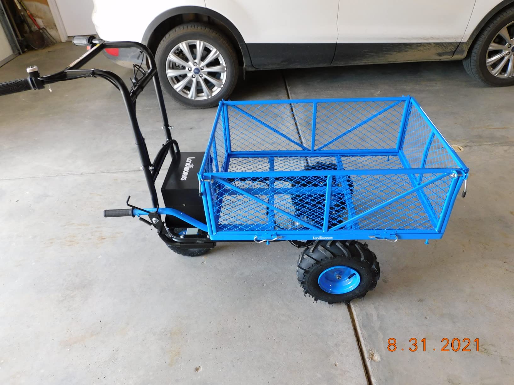Landworks AGM Electric Utility Cart - 500W Lead-Acid Battery-Powered Power Wagon, 500 lbs Load Capacity & 1000 lbs Towing, Heavy-Duty Motorized for Garage, Warehouse, and Outdoor Use customer photo 1