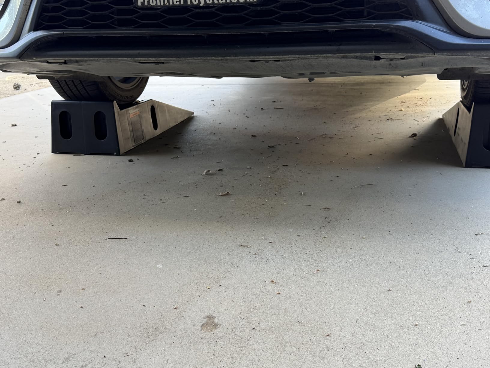 Ironton Car Ramps 12000 Lb GVW Set of 2, High-Impact Poly Vehicle Ramps 6000 Lb Each, 35.5 in. L x 12 in. W x 8.5 in. H, Non-Skid Tread and Rubber Feet, for Cars, SUVs, Trucks and Vans customer photo 1