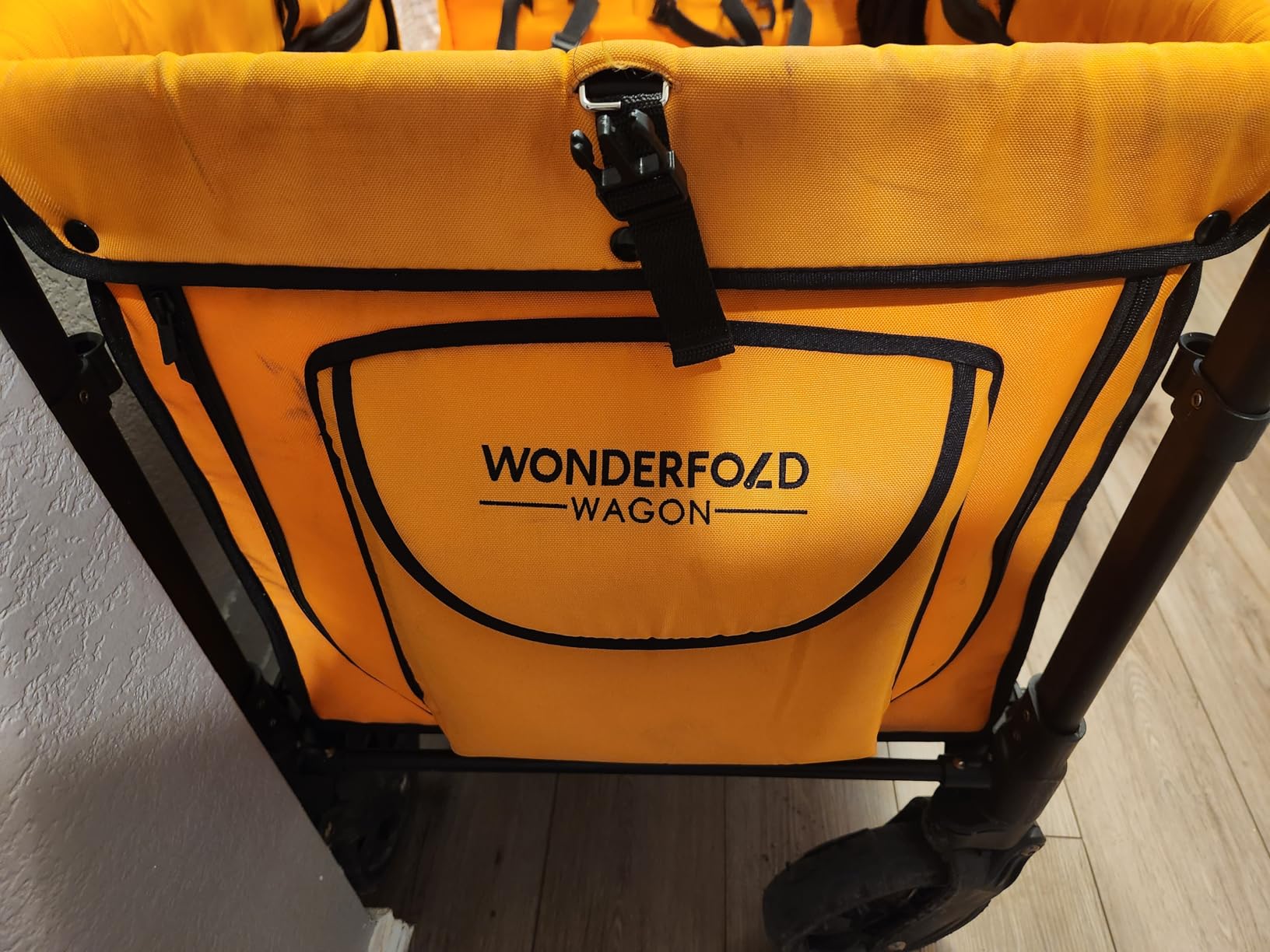 WonderFold W4 Original Stroller Wagon - Foldable Wagon with 5 Point Harness - Adjustable Canopy & Deep Carriage - All-Terrain Wheels - for Babies, Toddlers & Kids - 4 Seater - Black customer photo 2