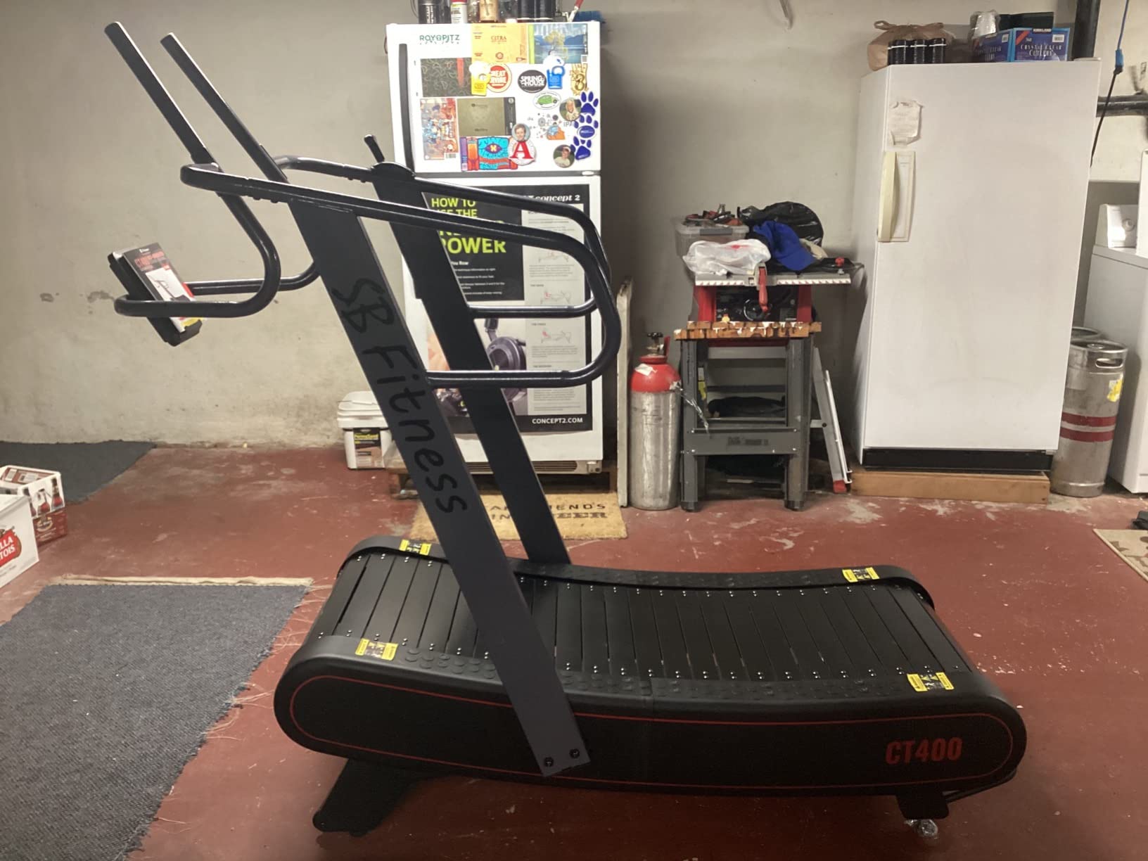 SB Fitness Equipment CT400 Self Generated Curved Commercial Exercise Workout Treadmill with 3 Resistance Levels and Front Digital Display customer photo 2