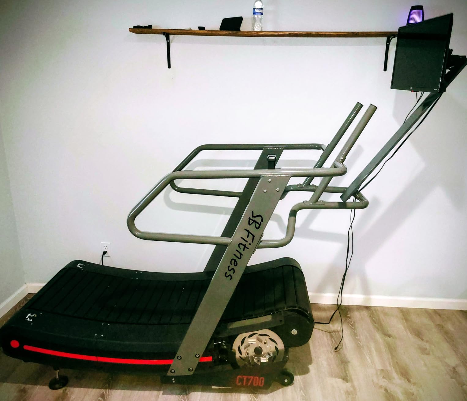 SB Fitness Equipment CT700 Self Generated Manual Curved Commercial Treadmill with 8 Resistance Levels for Sprinting and Sled Push with 19